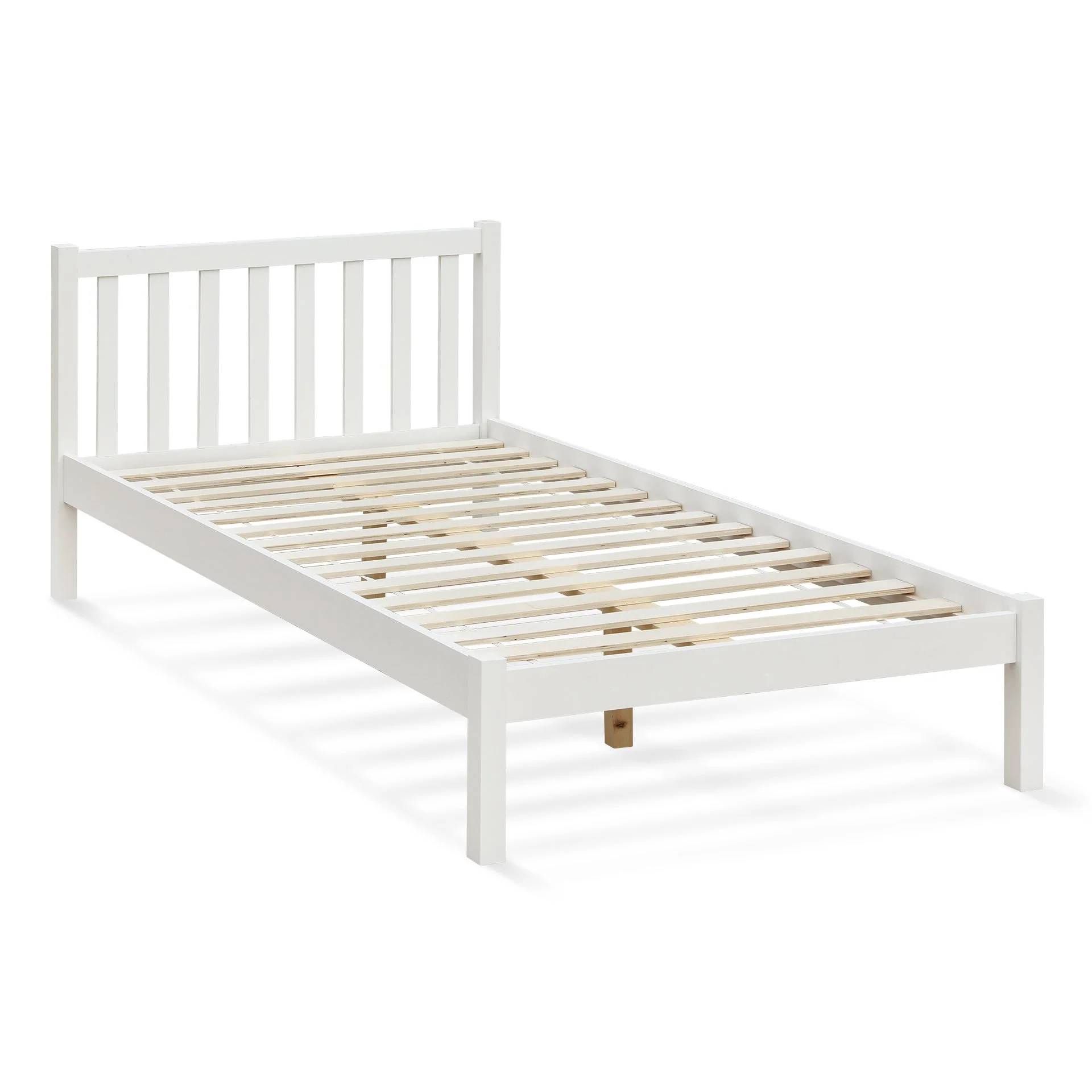 Baker King Single Wooden Bed Frame - White - Image 6