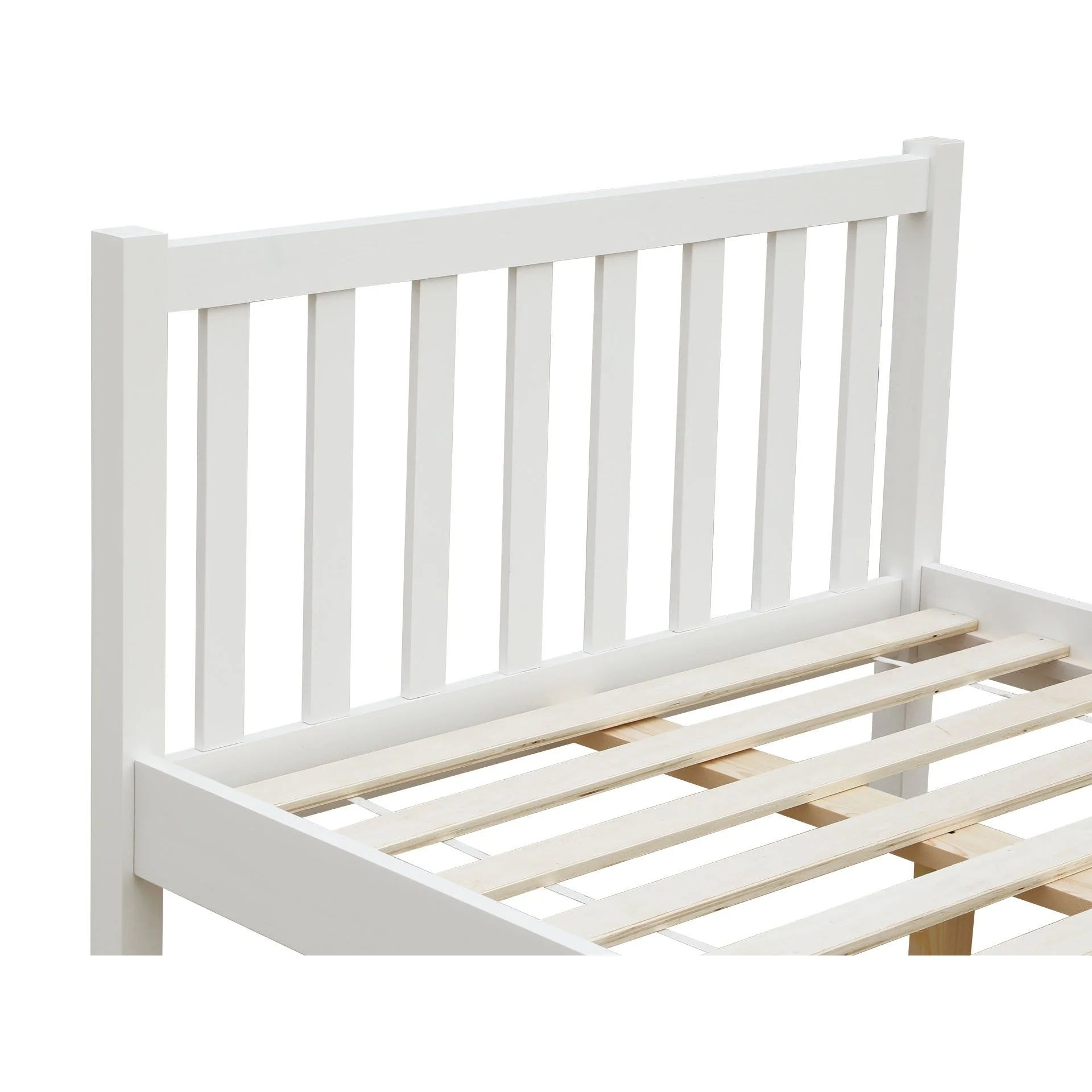 Baker King Single Wooden Bed Frame - White - Image 8