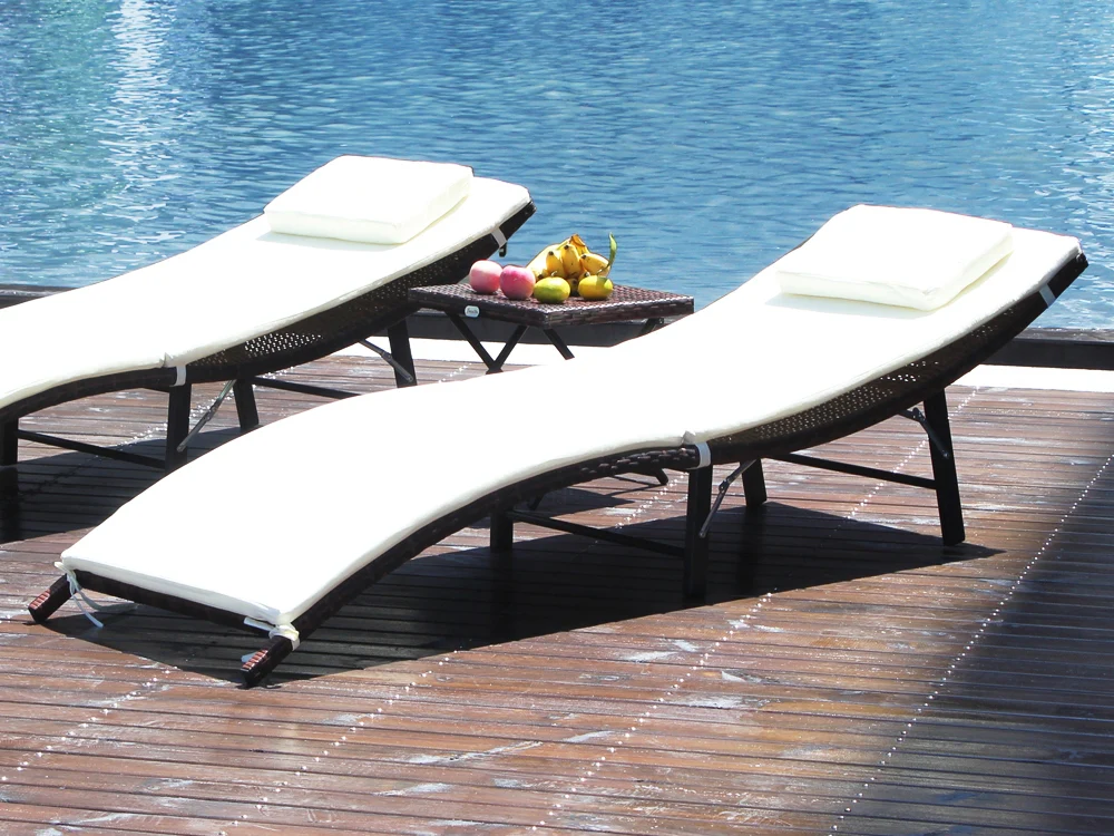 BALI Outdoor Folding Sun Lounger Set 3PCS - Image 3