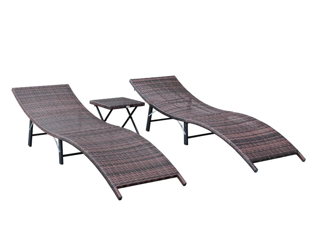 BALI Outdoor Folding Sun Lounger Set 3PCS - Image 4