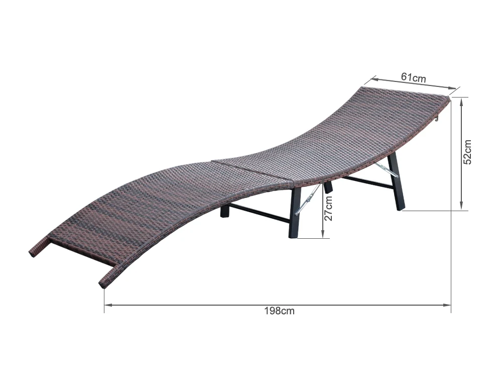 BALI Outdoor Folding Sun Lounger Set 3PCS - Image 7