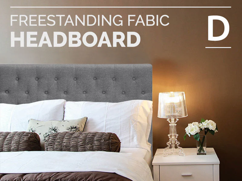 BARBARA DOUBLE Stand-alone Fabric Headboard - GREY - Image 5