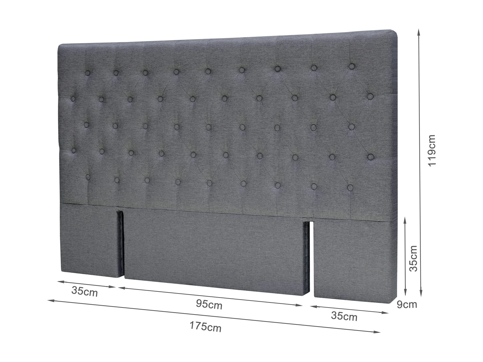 BARBARA KING Stand-alone Fabric Headboard - GREY - Image 8