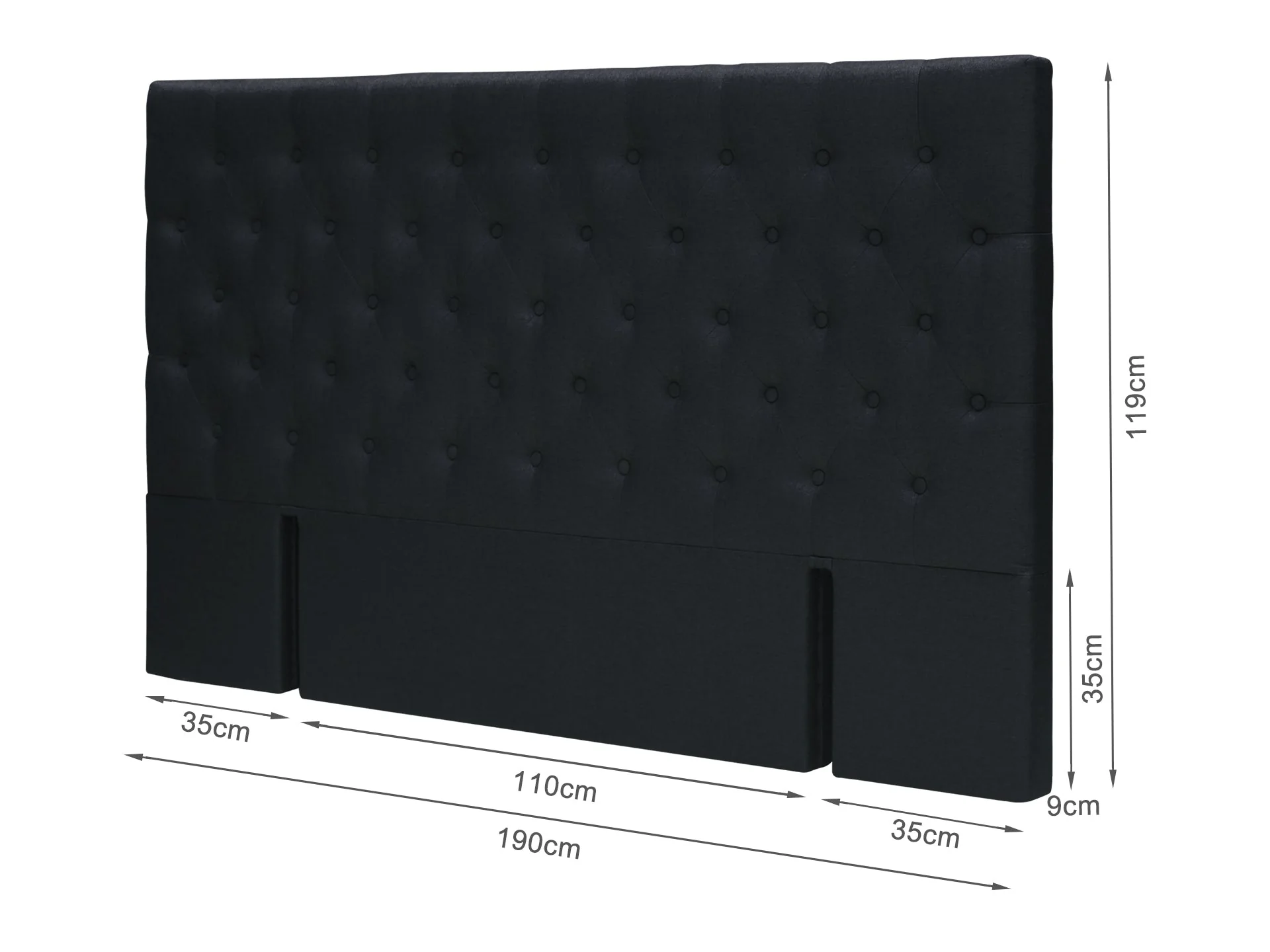 BARBARA SUPER KING Stand-alone Fabric Headboard - CHARCOAL - Image 8