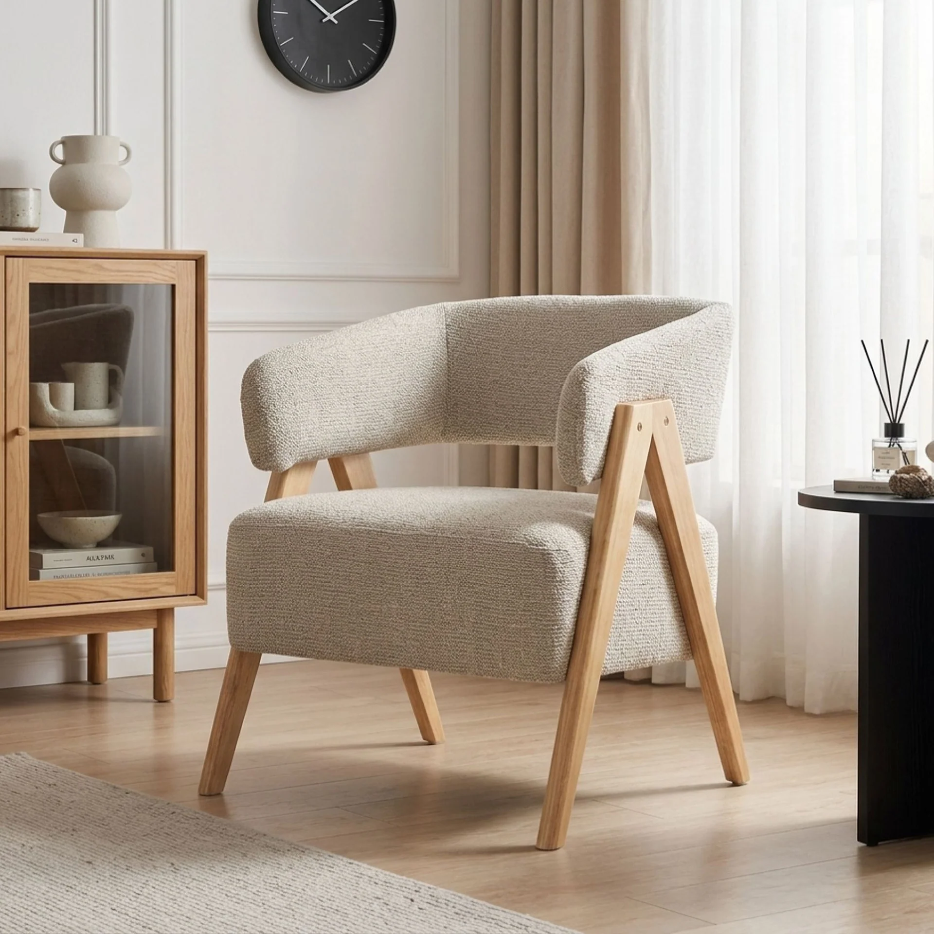 Bark Chenille Armchair - Khaki - Image 3