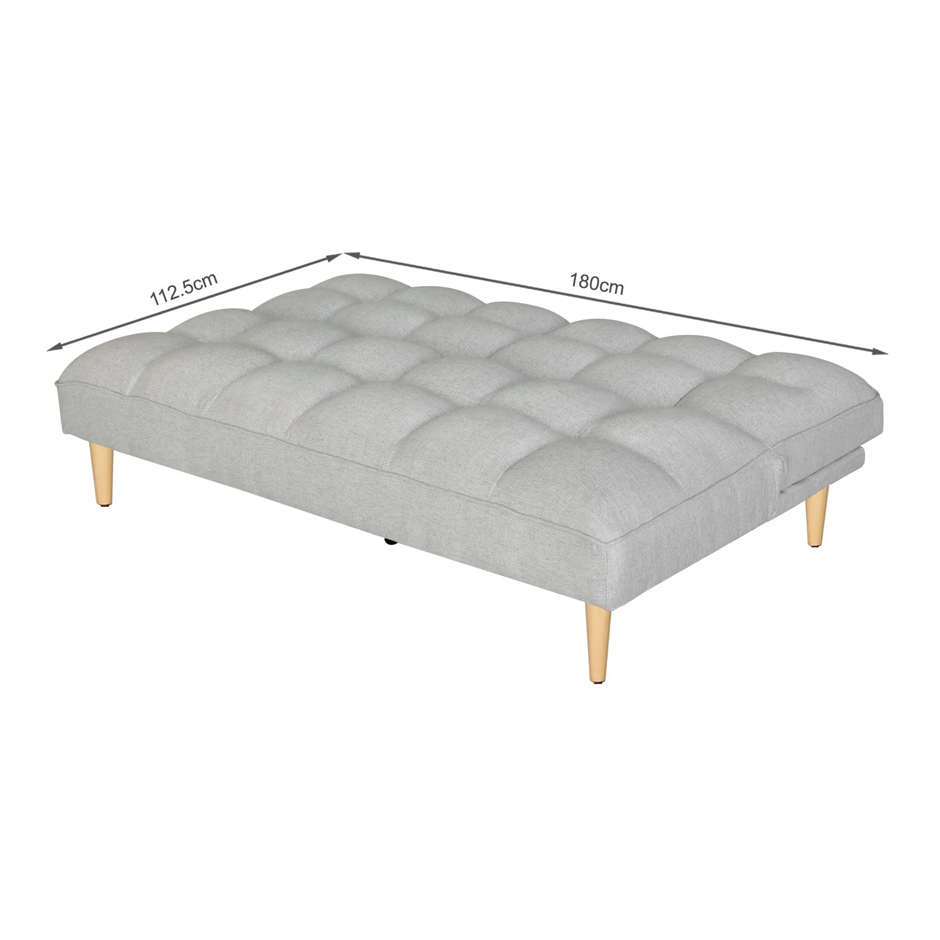 Barton 3 Seater Sofa Bed - Light Grey - Image 16