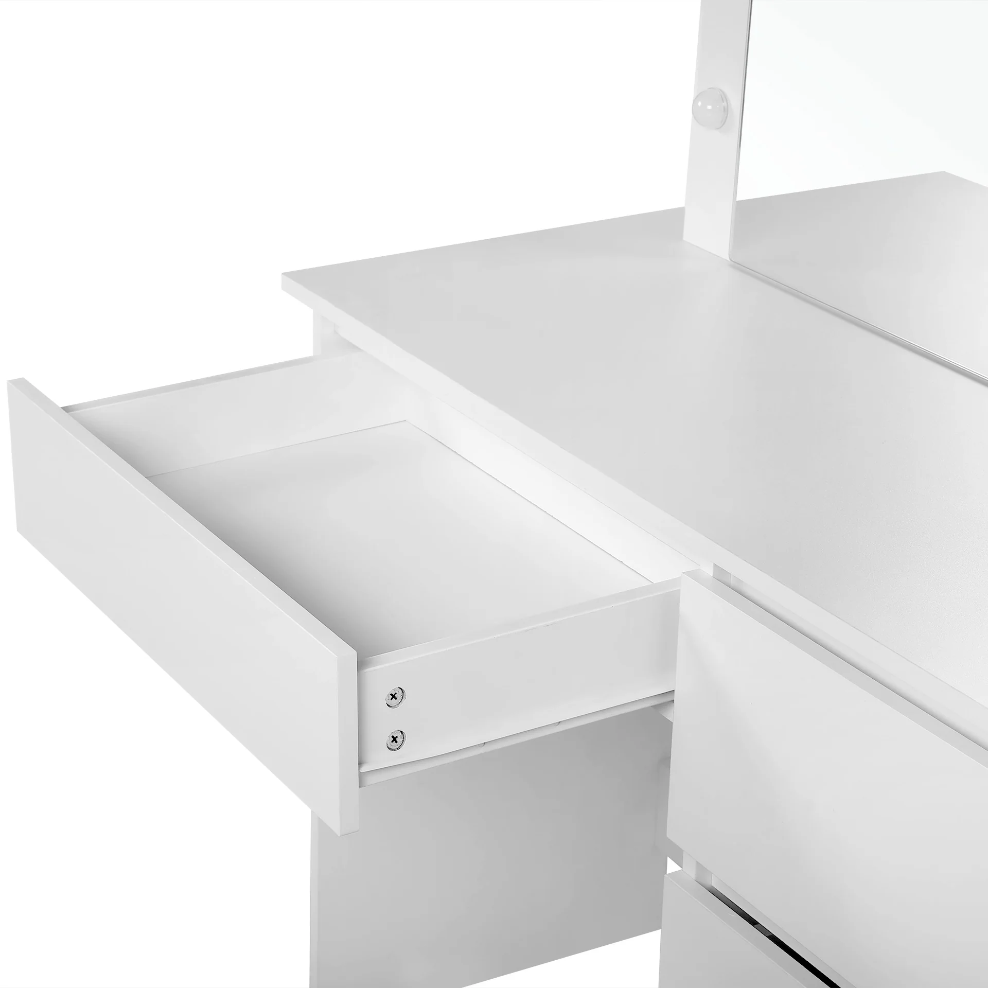 Begonia 2 Piece Dressing Table with Mirror & Stool Set - White - Image 13