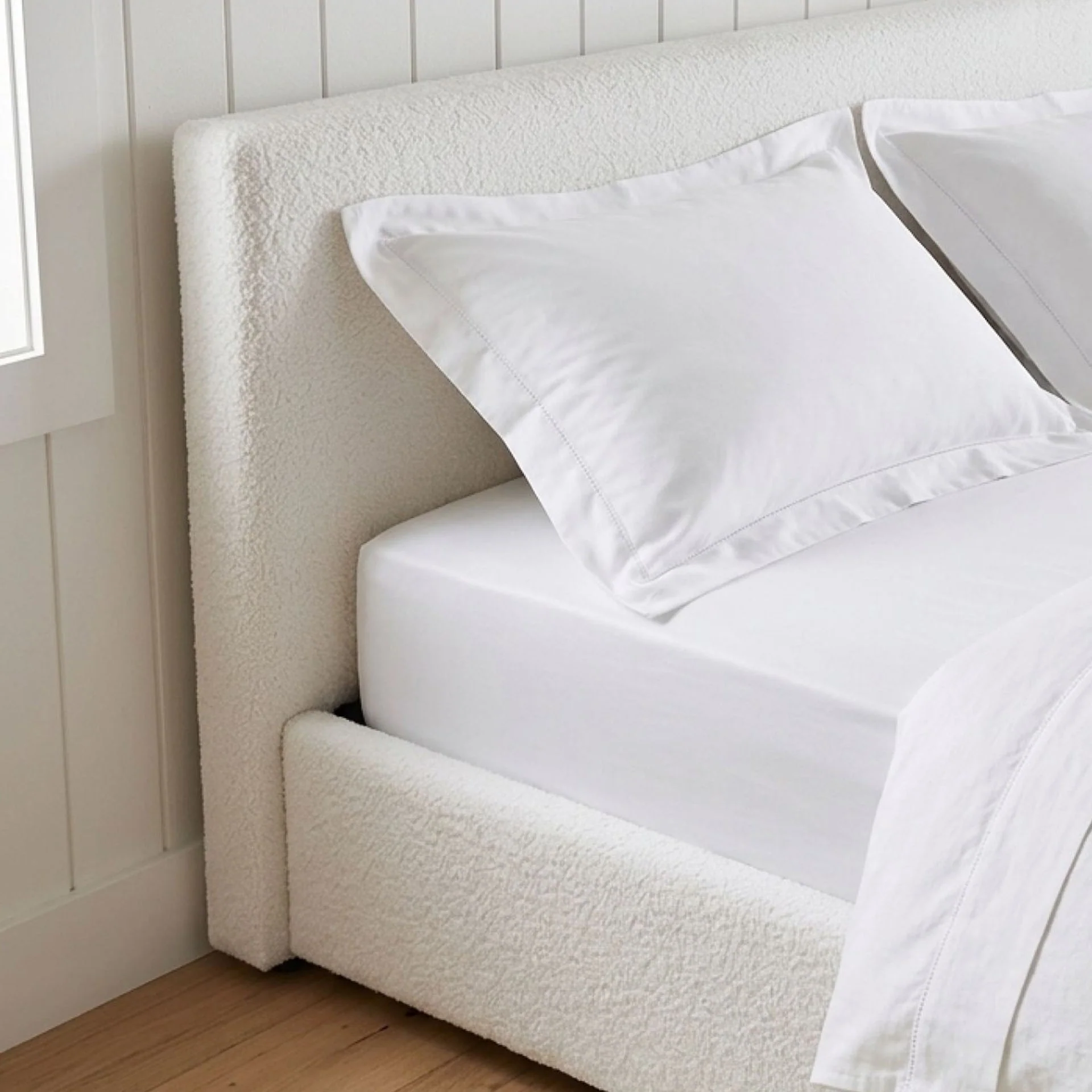 Belo Super King Teddy Gas Lift Bed Frame - White - Image 7