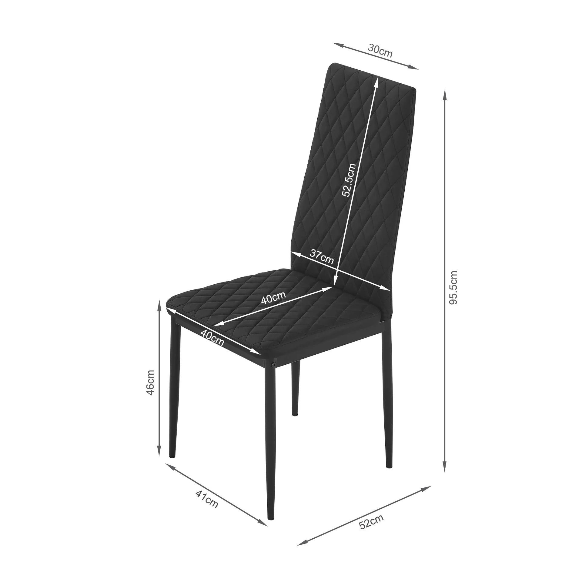 Benjamin 5 Piece 1.4m Dining Set - Black - Image 15