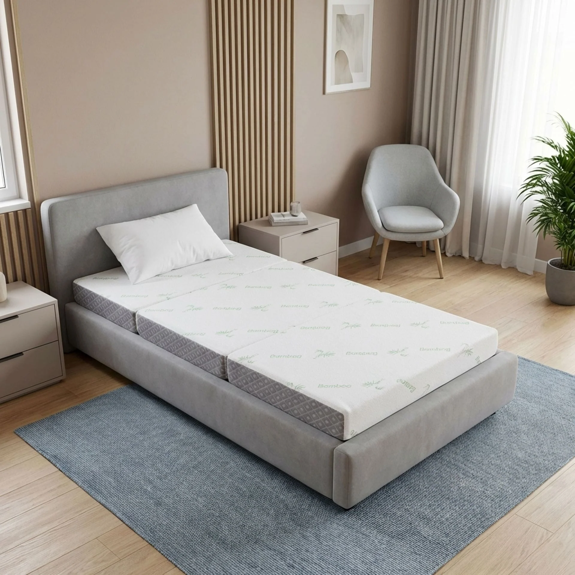 Bamboo Pro Portable Foldable Foam Mattress - Single - Image 5