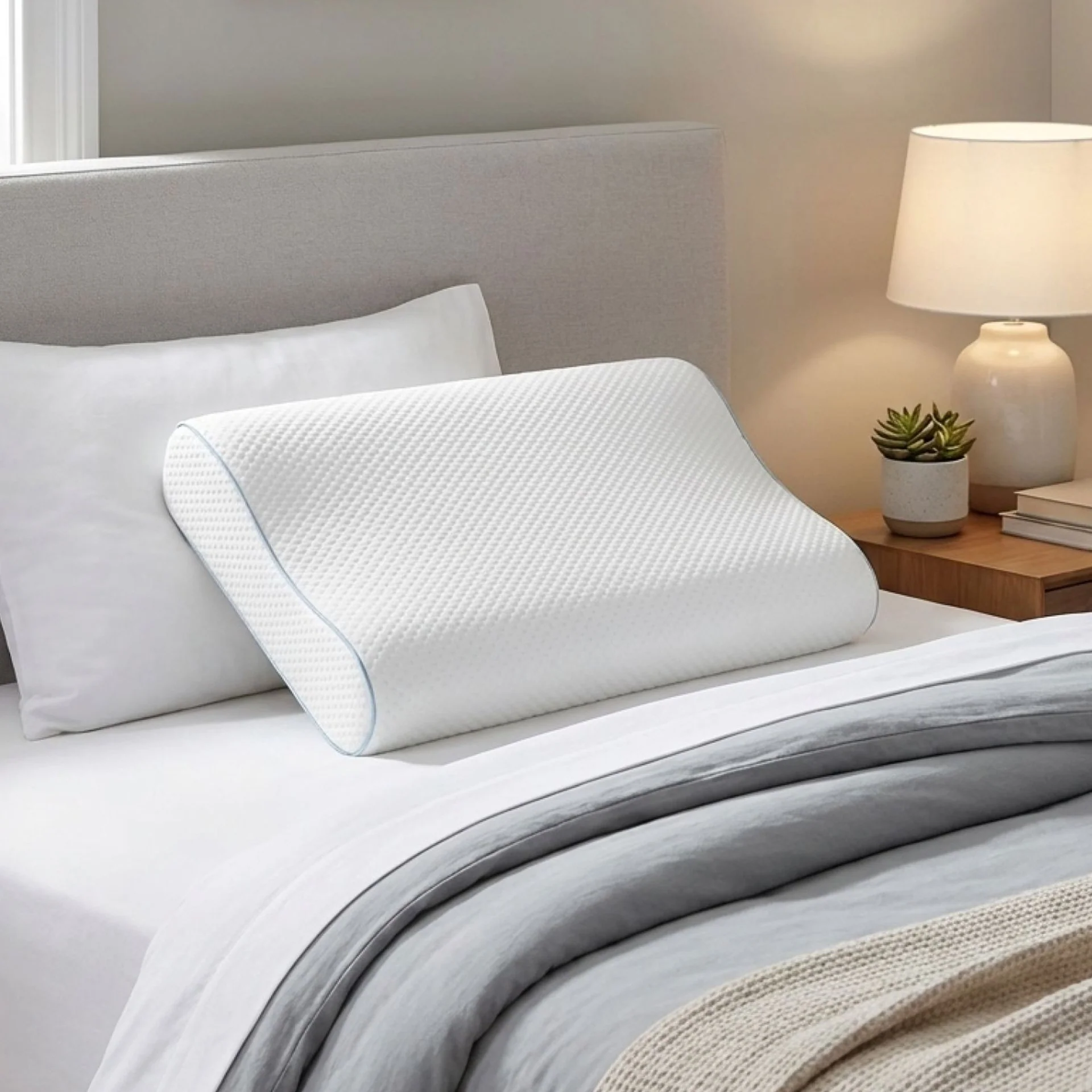 Neck Ease Memory Foam Neck Support Contour Pillow  60cm x 40cm x 12cm - Image 2