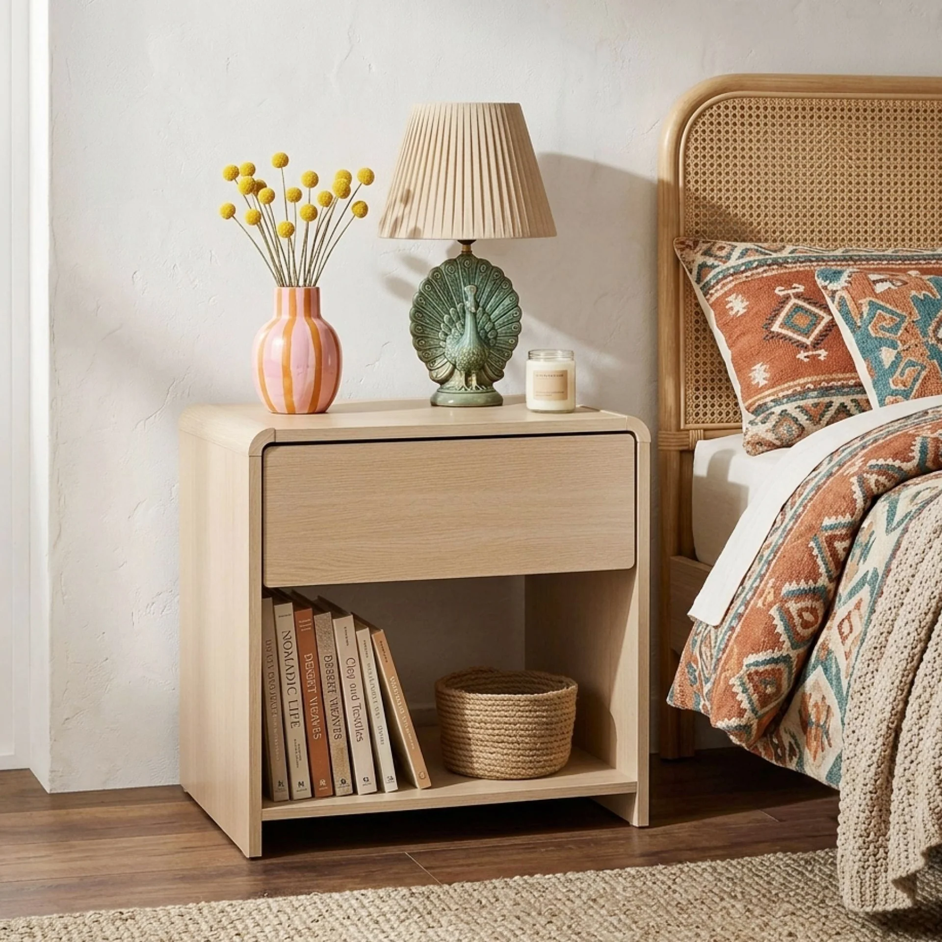 Blake Bedside Table - Oak - Image 3