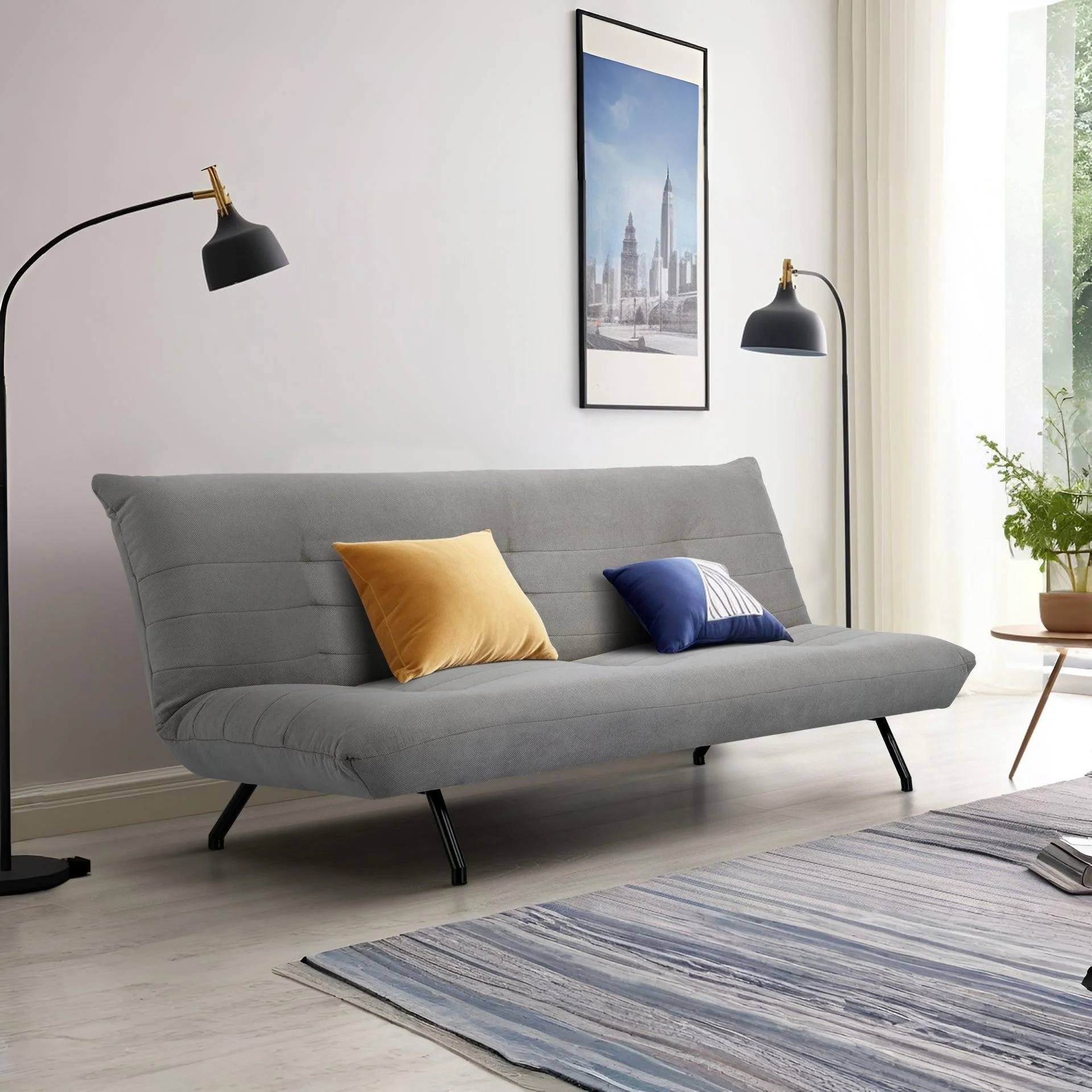 Bolivia 3 Seater Sofa Bed - Grey - Image 6