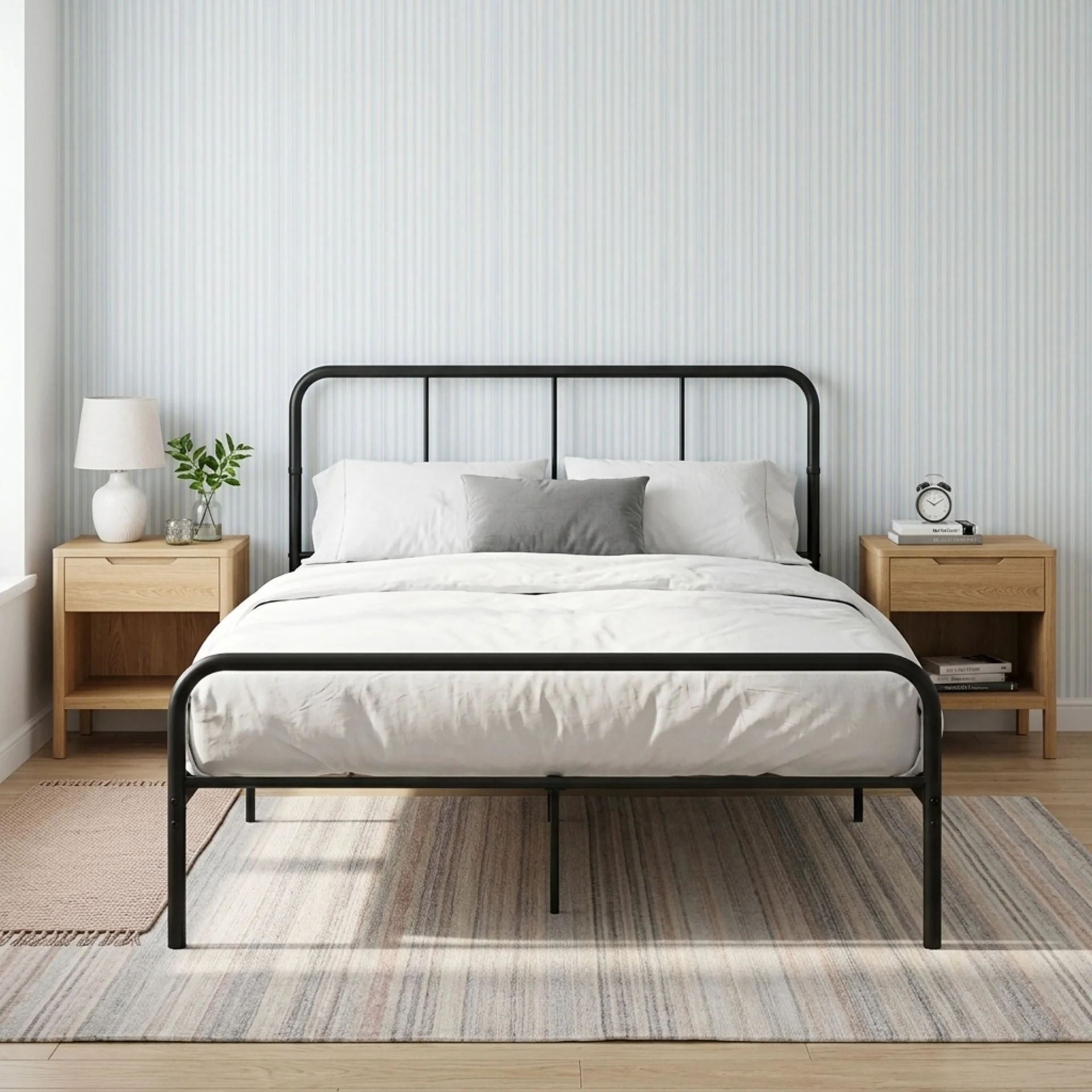 Bolt Double Metal Bed Frame - Black - Image 2