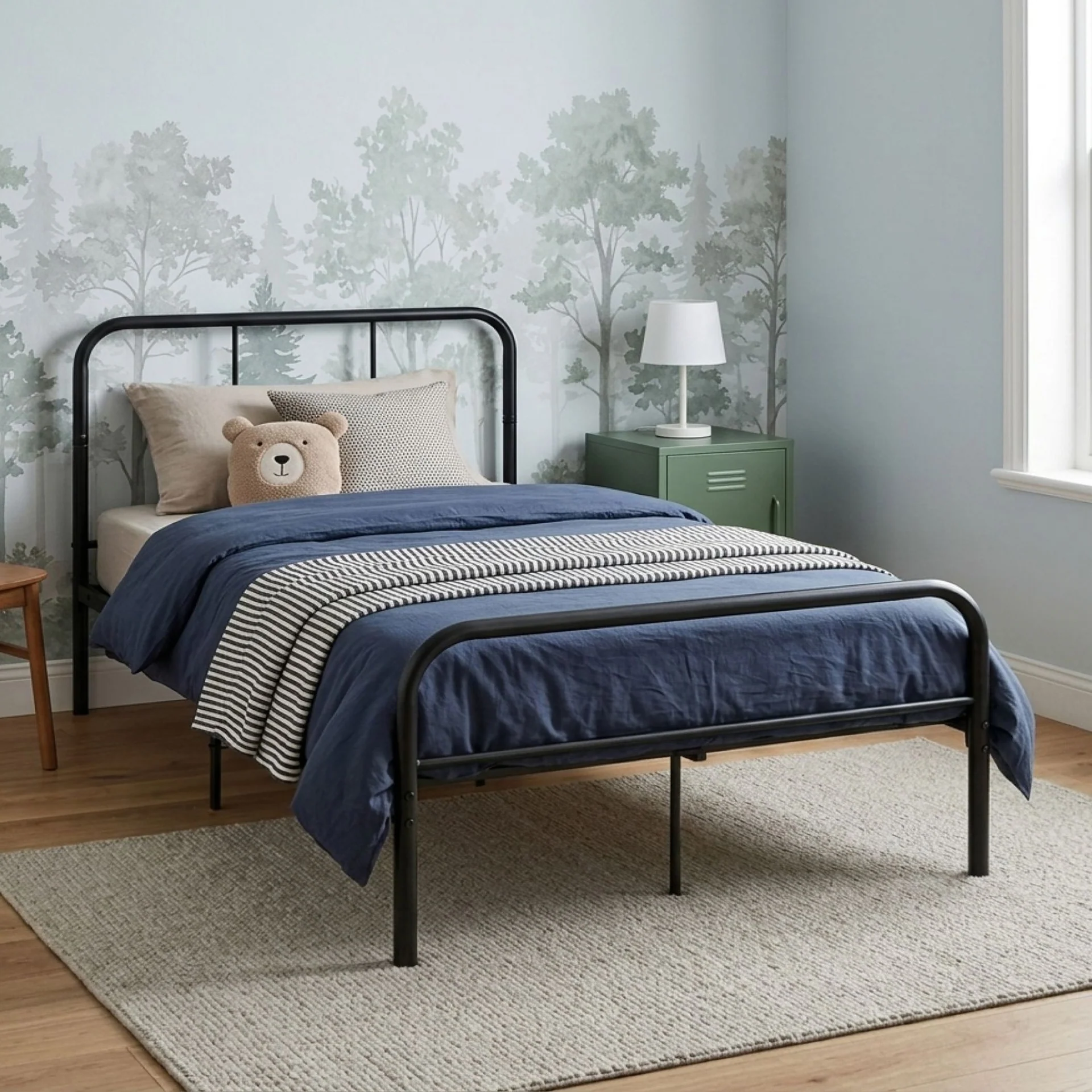 Bolt King Single Metal Bed Frame - Black - Image 3