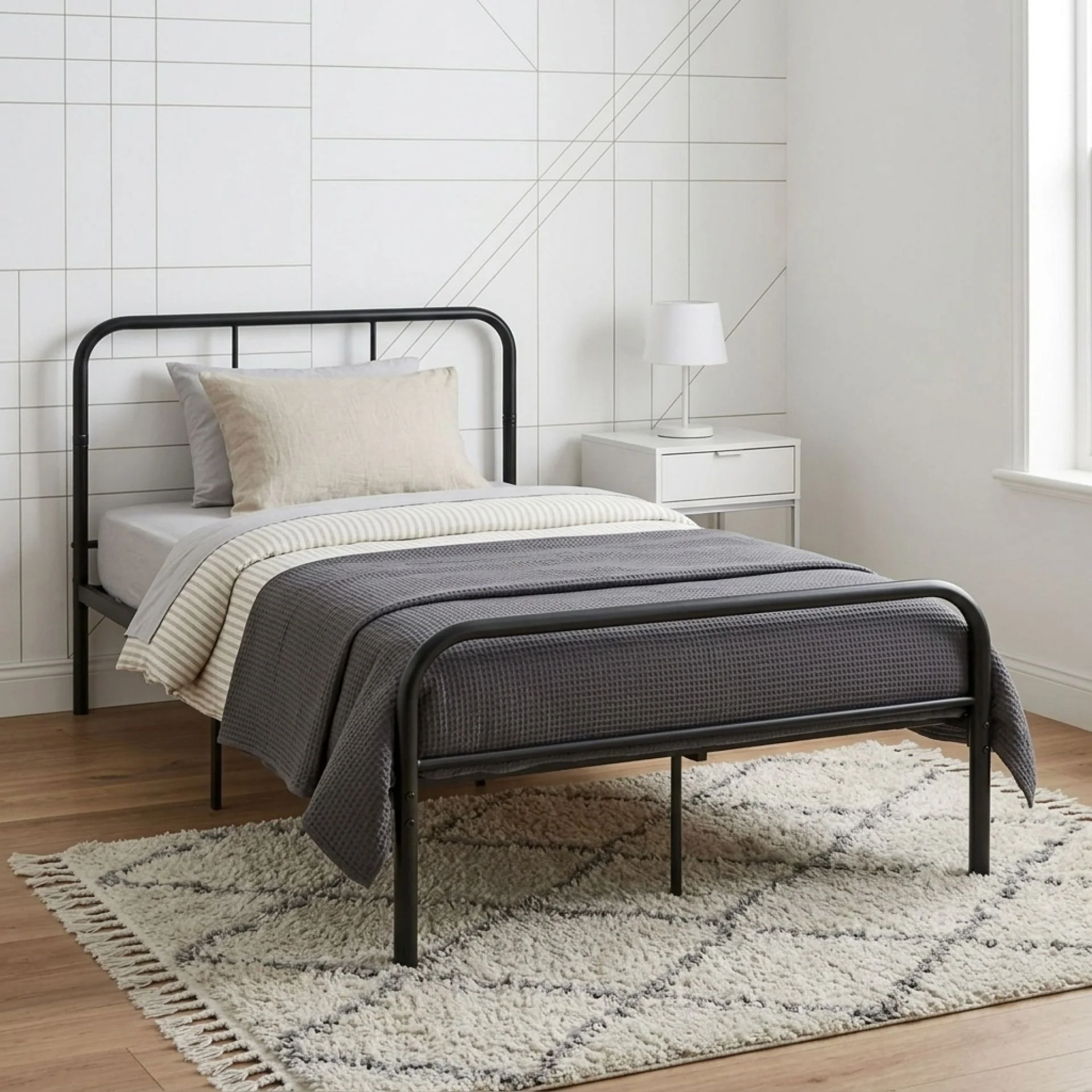 Bolt King Single Metal Bed Frame - Black - Image 4