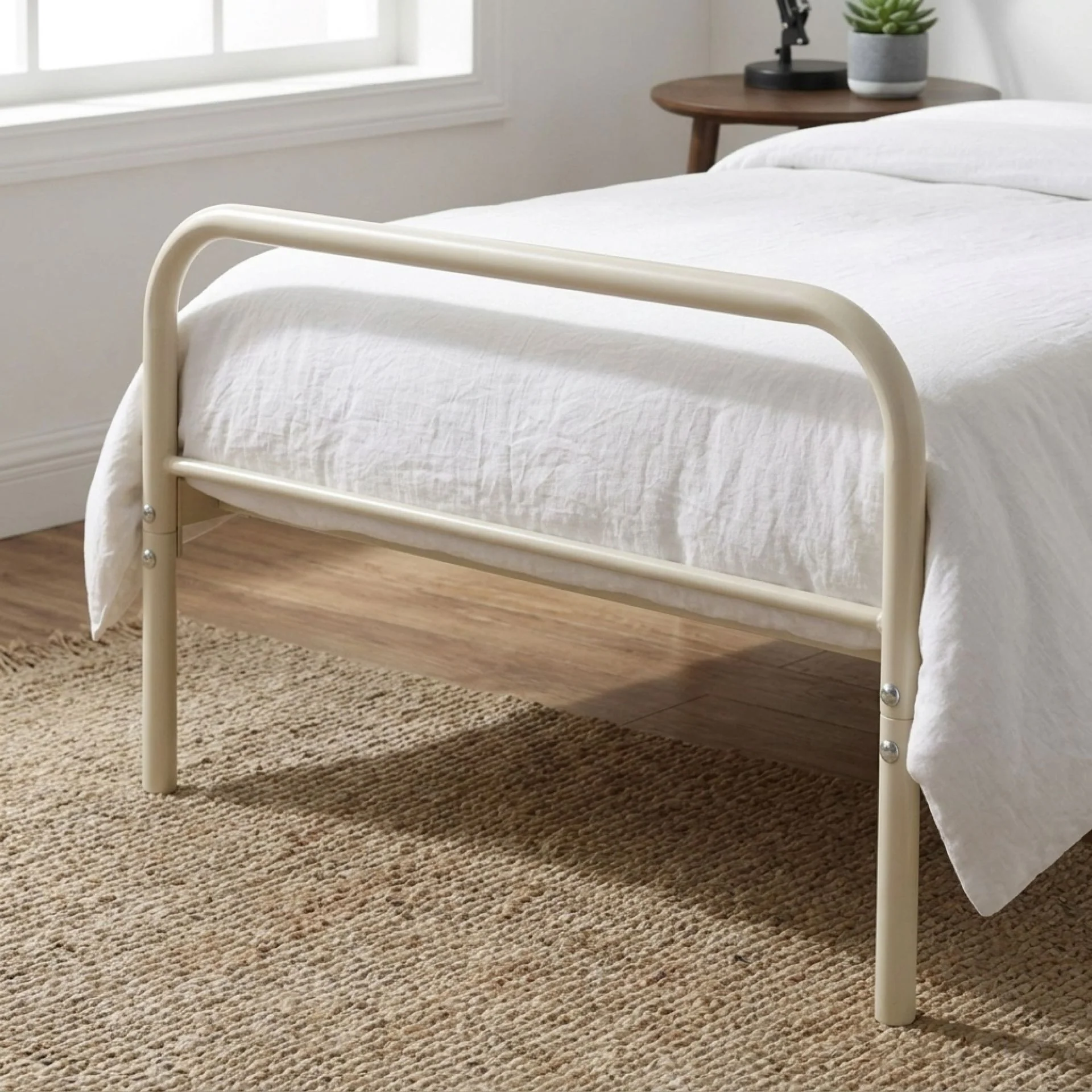 Bolt Single Metal Bed Frame - Light Khaki - Image 6