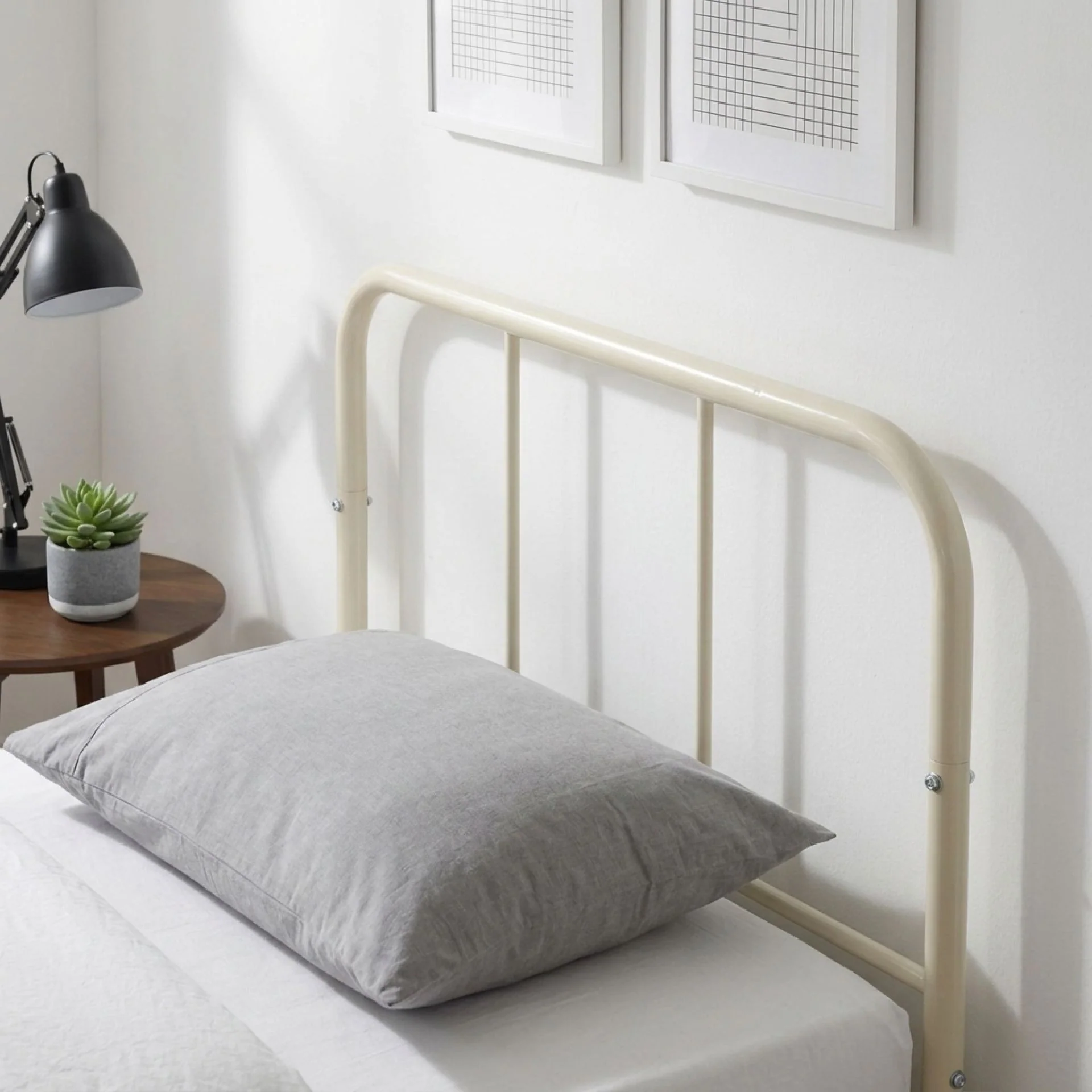 Bolt Single Metal Bed Frame - Light Khaki - Image 7