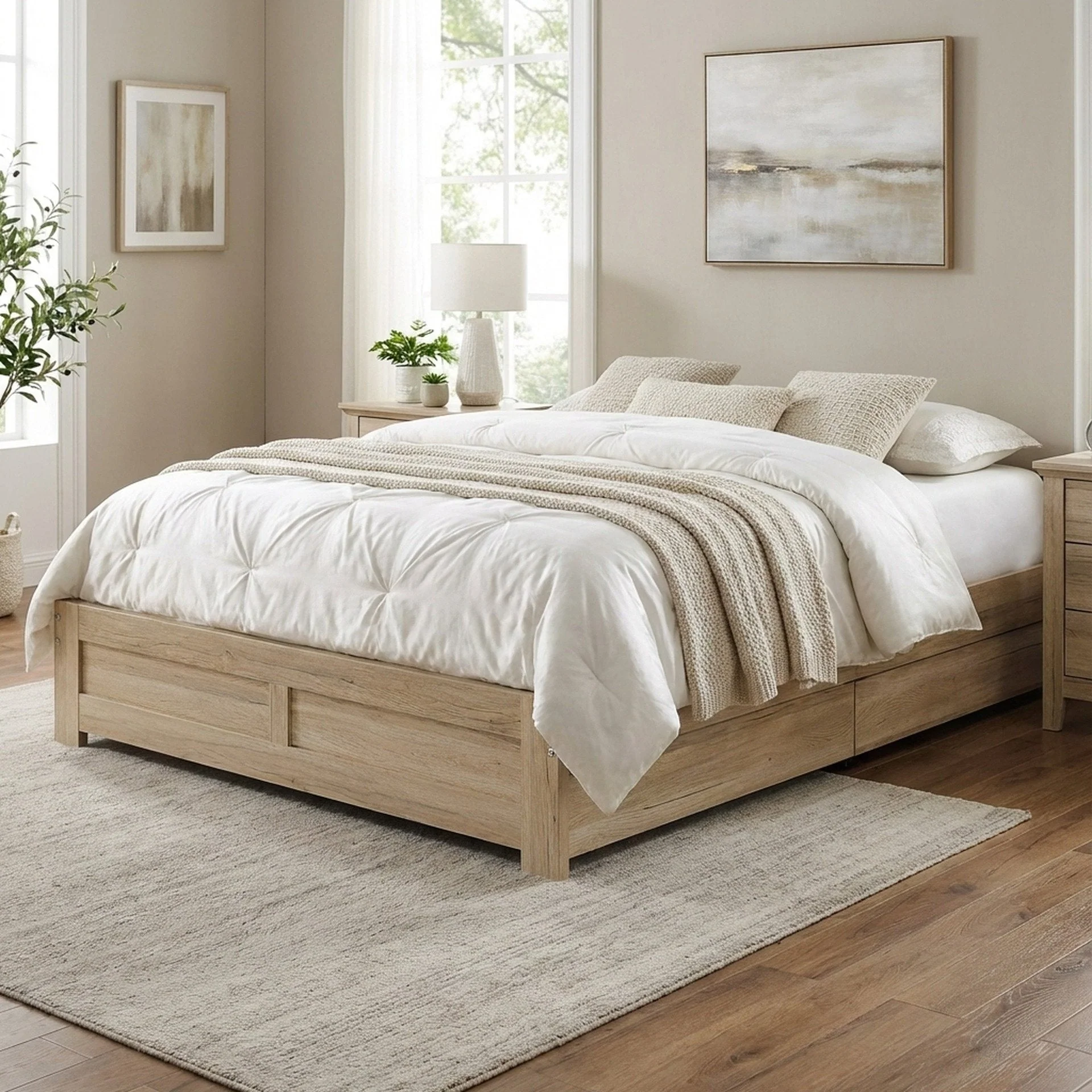 Borneo Queen Storage Bed - Oak - Image 4