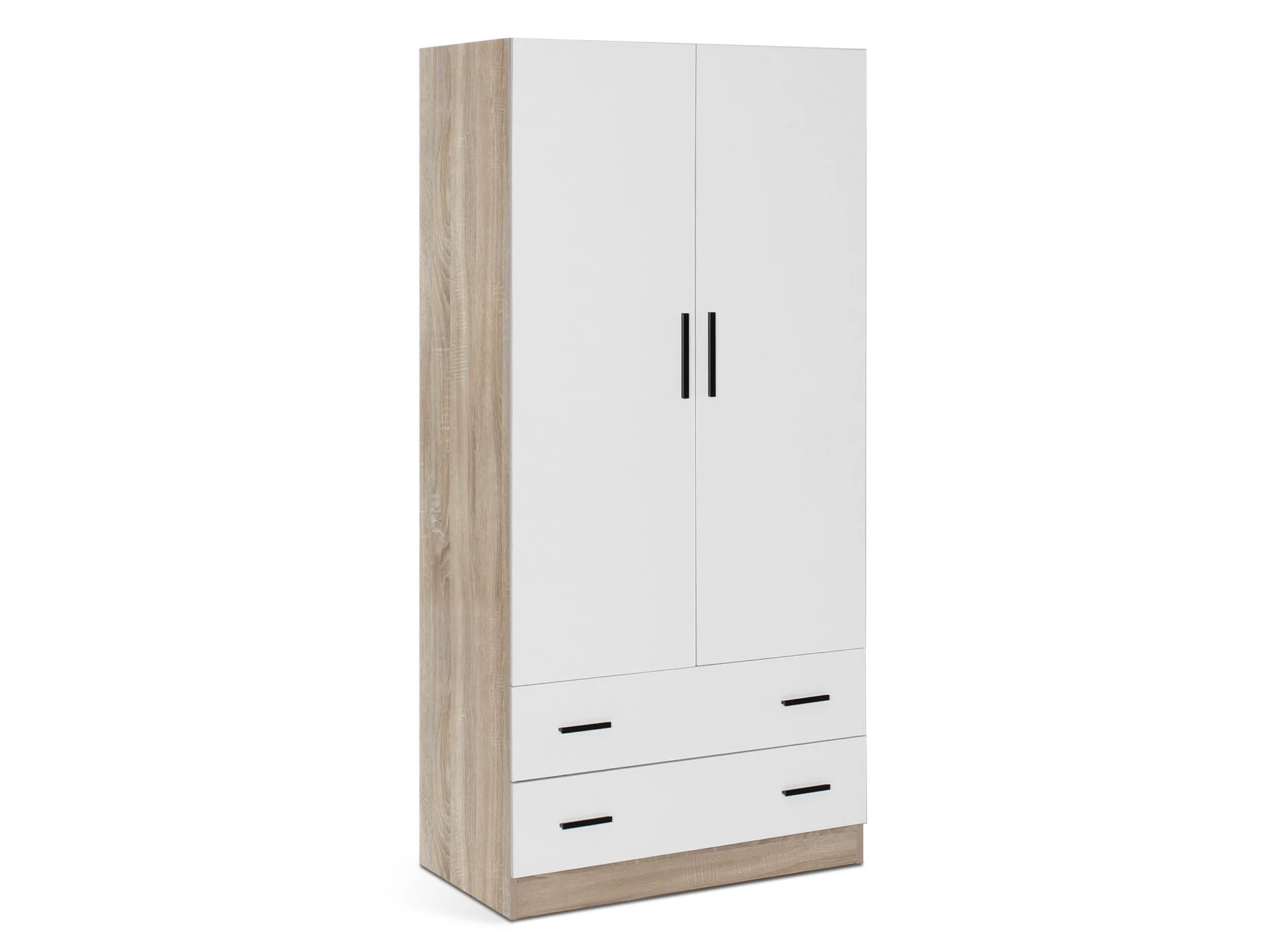 Bram 2 Door Wardrobe with 2 Drawers - Oak - Image 2