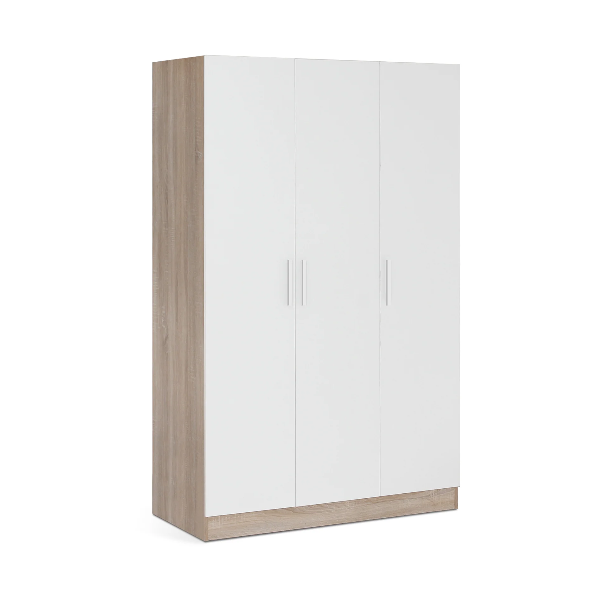 Bram 3 Door Wardrobe Cabinet - Oak + White - Image 7