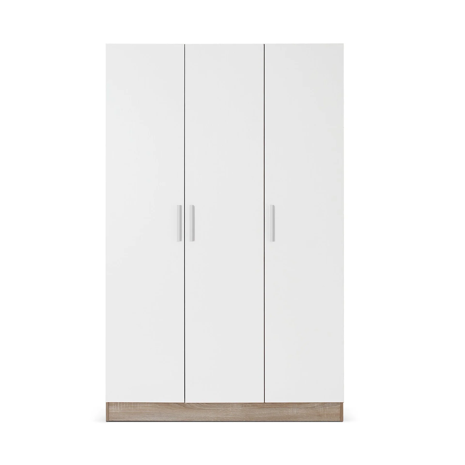 Bram 3 Door Wardrobe Cabinet - Oak + White - Image 8