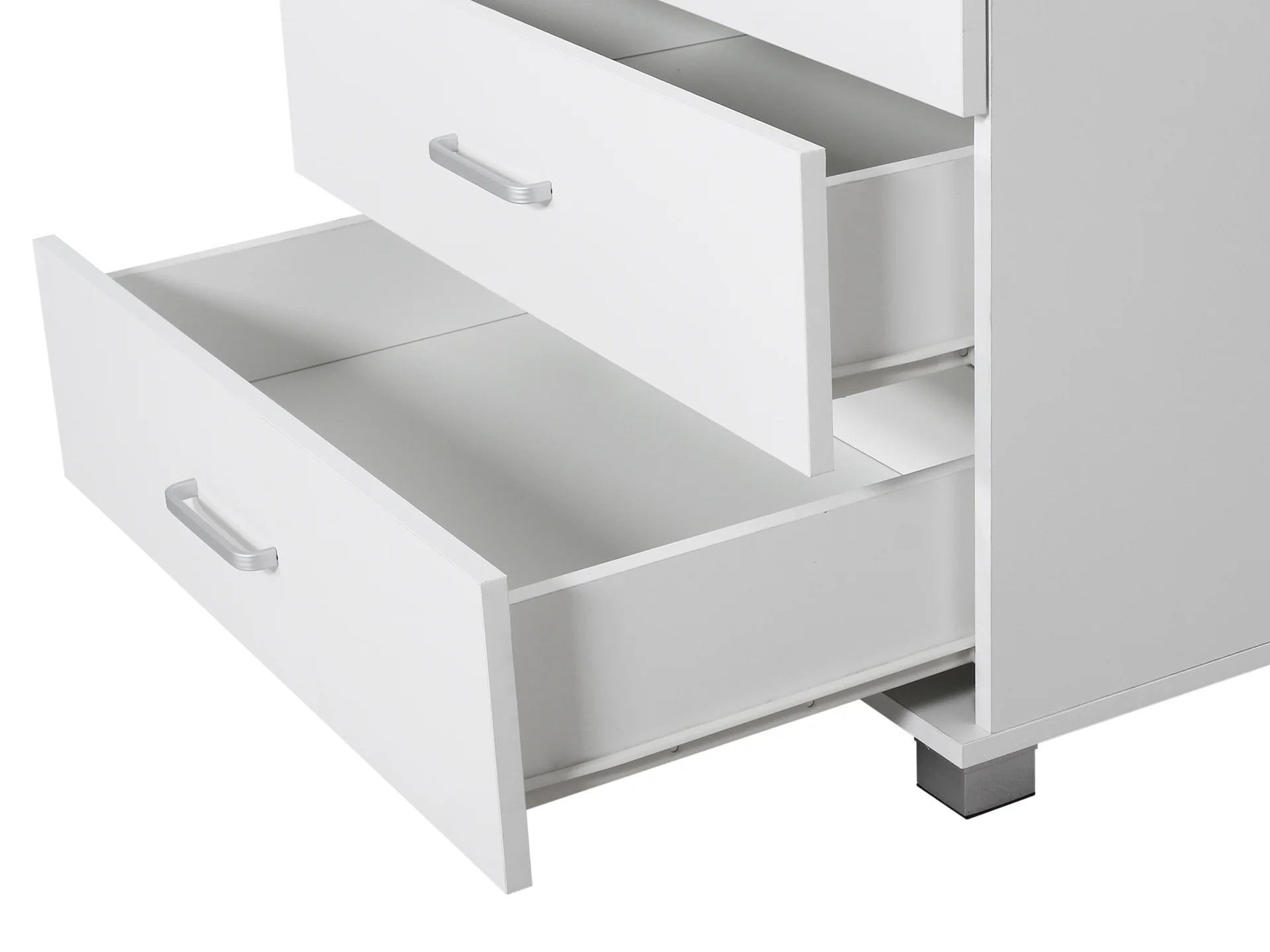 Bram 3 Door Wardrobe Cabinet with 2 Drawers - White - Image 5