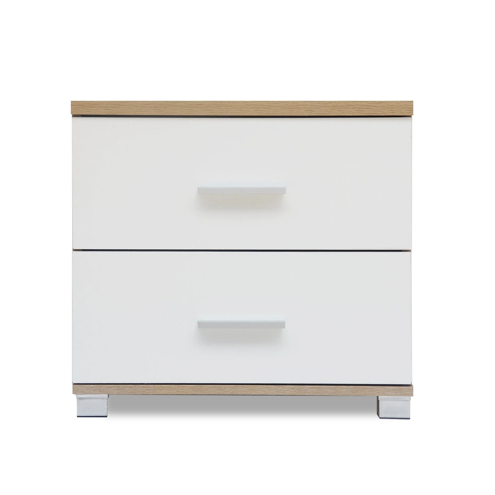 Bram Bedside Table - Oak + White - Image 5
