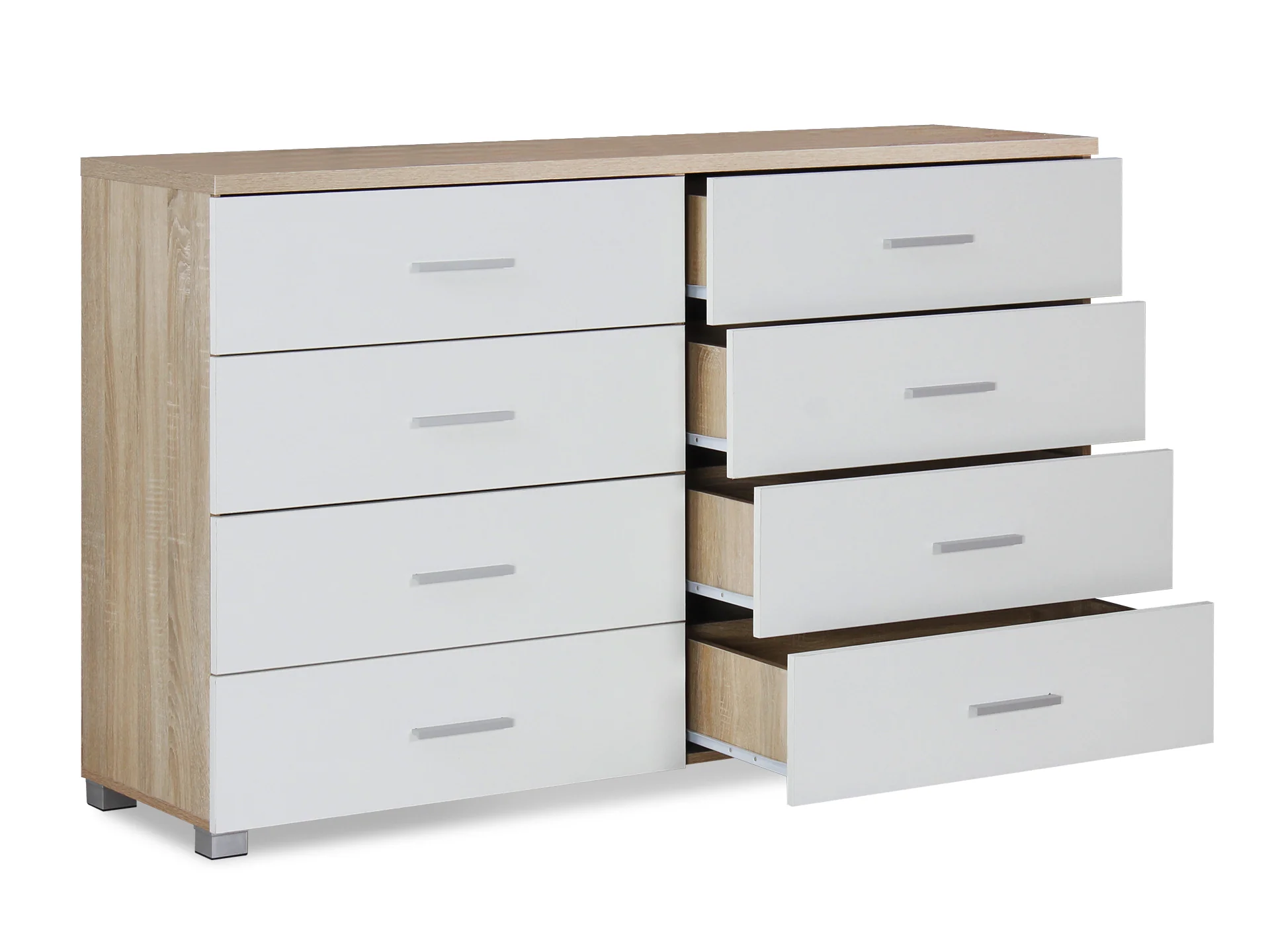 Bram Tallboy 8 Drawer Chest Dresser - Oak - Image 7