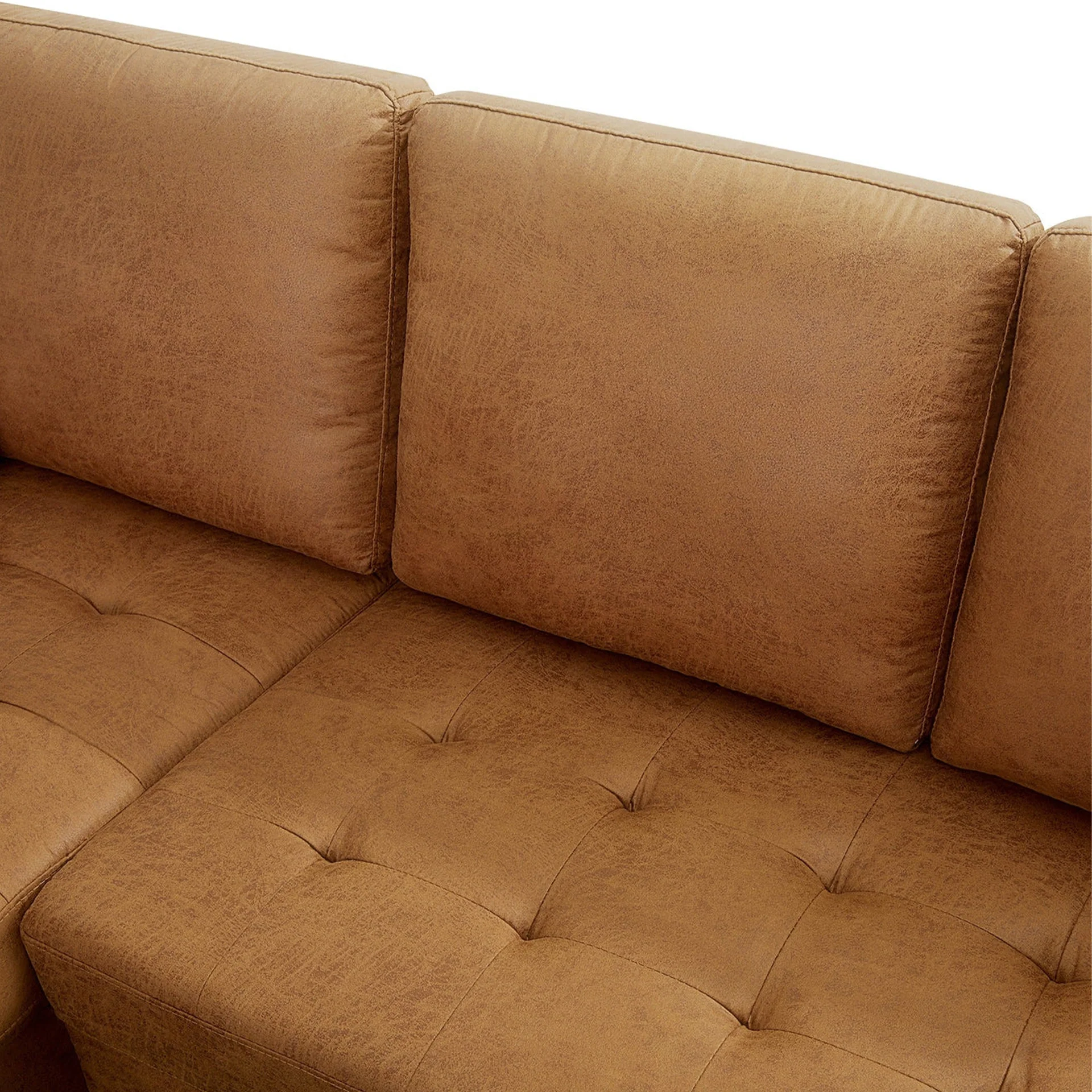 Brynlee 3 Seater Sofa with Left Facing Chaise - Brown - Image 10
