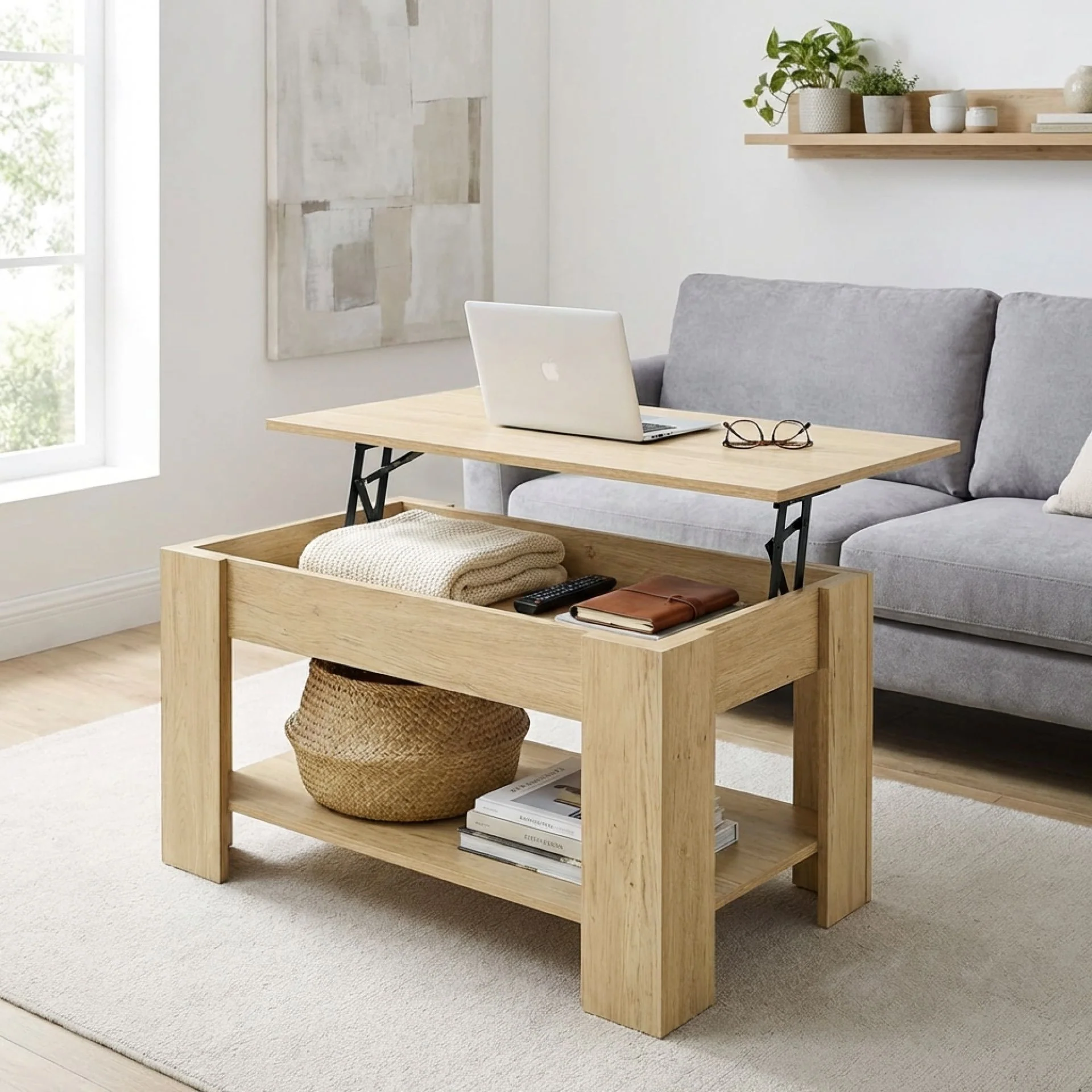 Cache Lift Top Coffee Table - Oak - Image 2