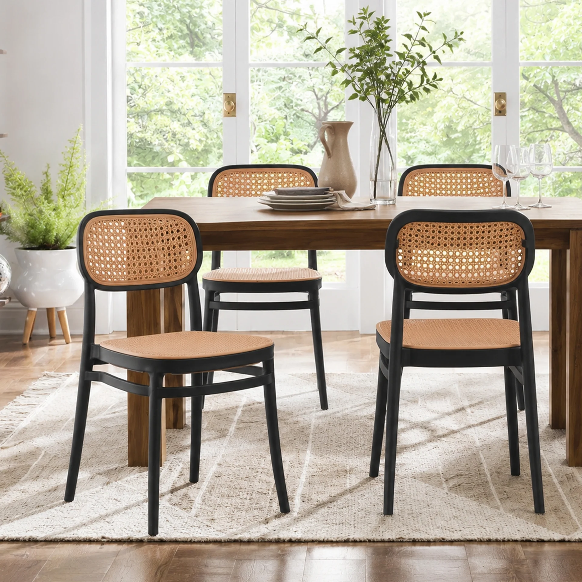 Caleb Dining Chair - Set of 4 - Black - Image 4
