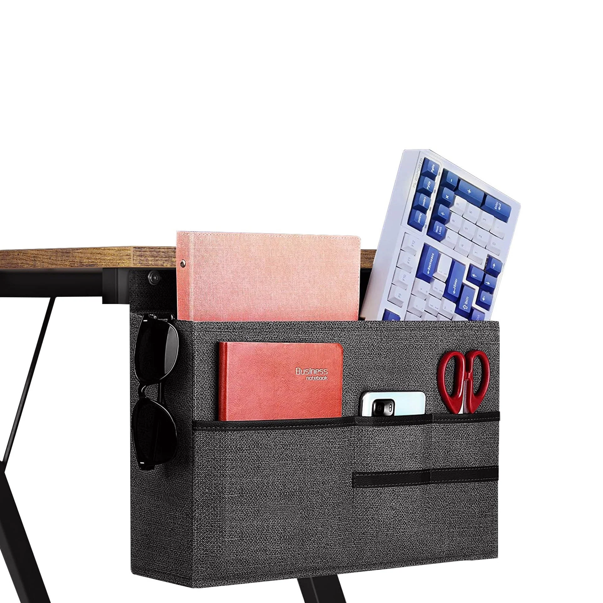 Callan Computer Corner Desk with Storage Bag - Rustic Brown - Image 5