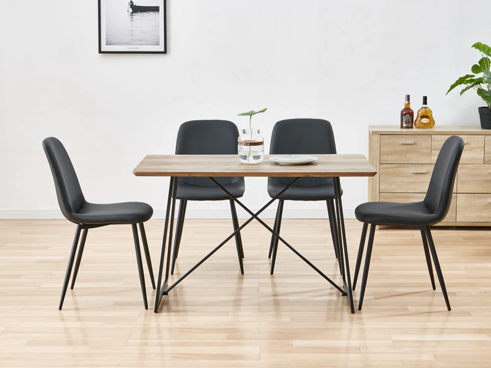 CALLIE 4PCS PU Leather Dining Chair - DARK GREY - Image 3