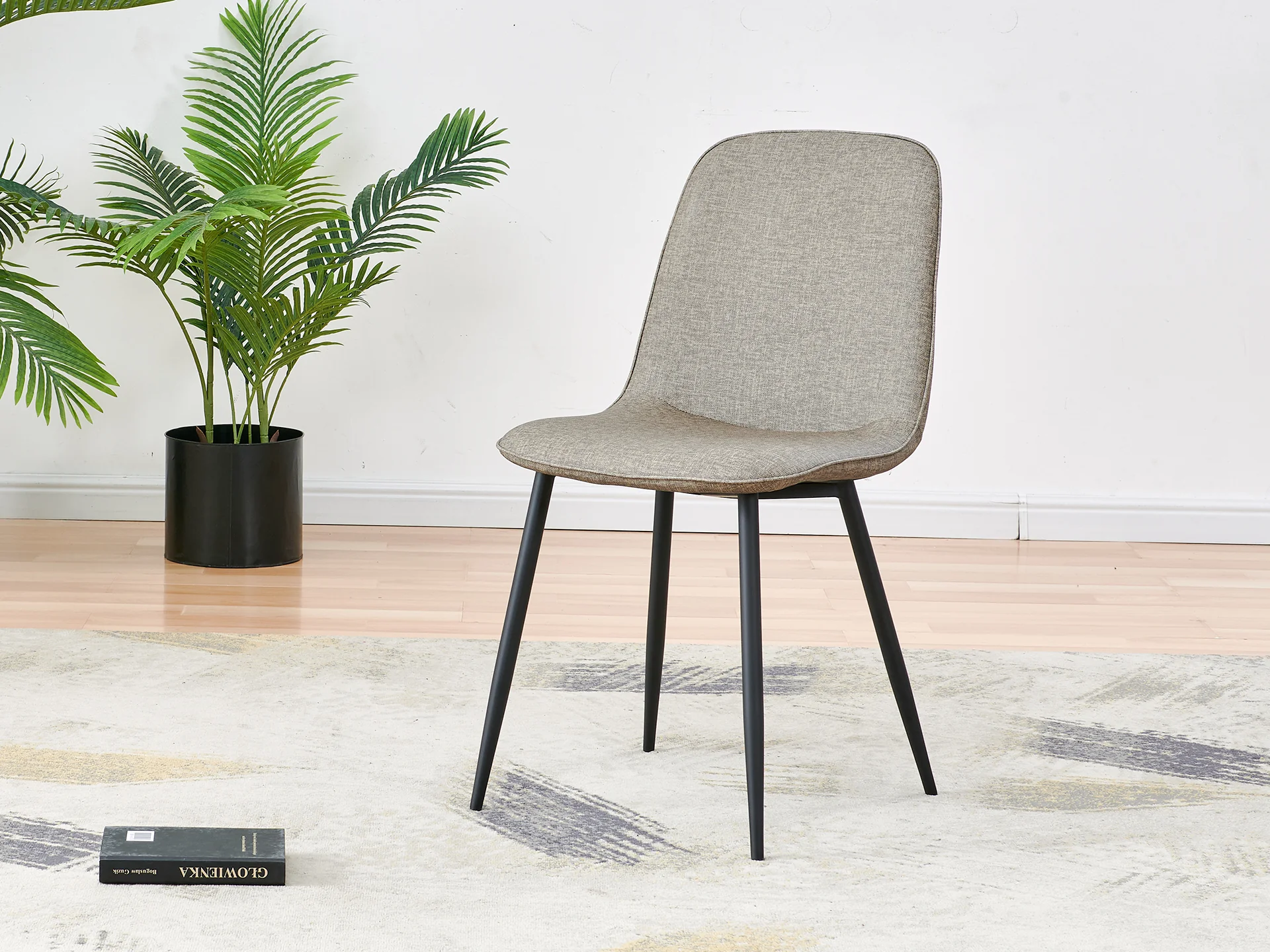CALLIE 4PCS Upholstered Dining Chair - TAUPE - Image 4