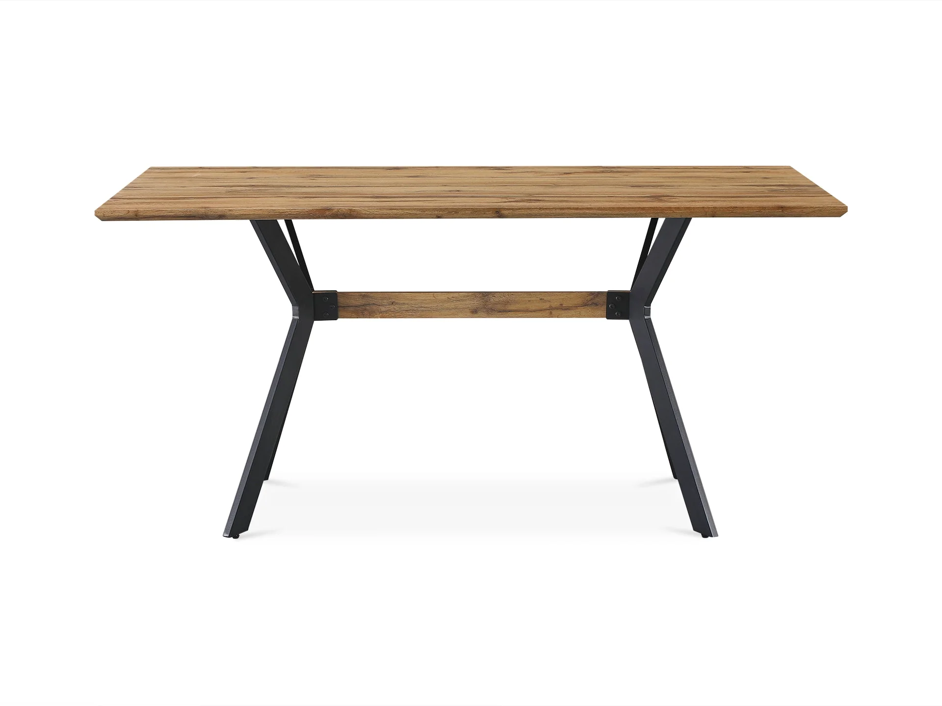 Cameron Rectangular Modern Dining Table 160 x 90cm - Wood Grain + Black - Image 5