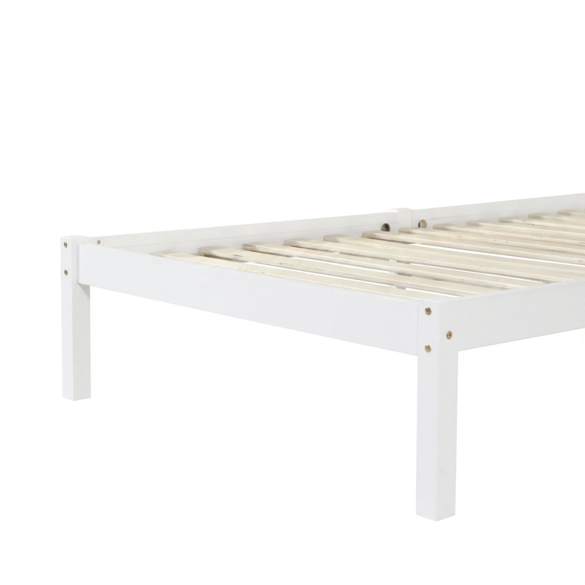 Capra King Single Wooden Bed Frame - White - Image 15