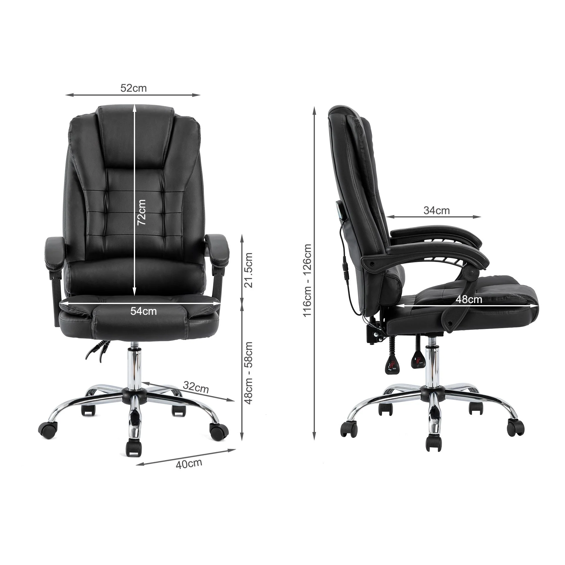 Carleen Massage Office Chair - Black - Image 12