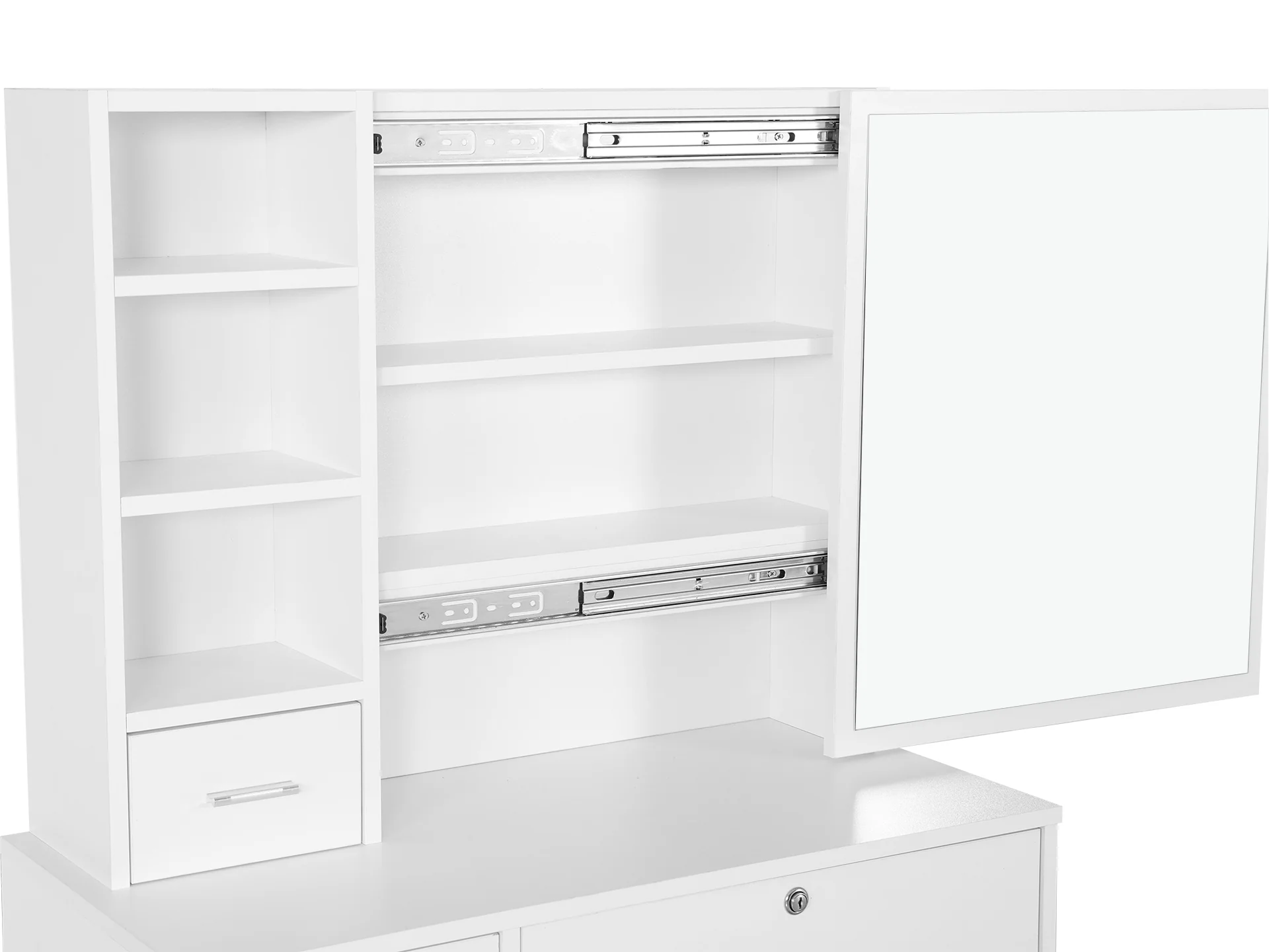 Carnation Dressing Table With Drawers Set 2pcs - White - Image 7
