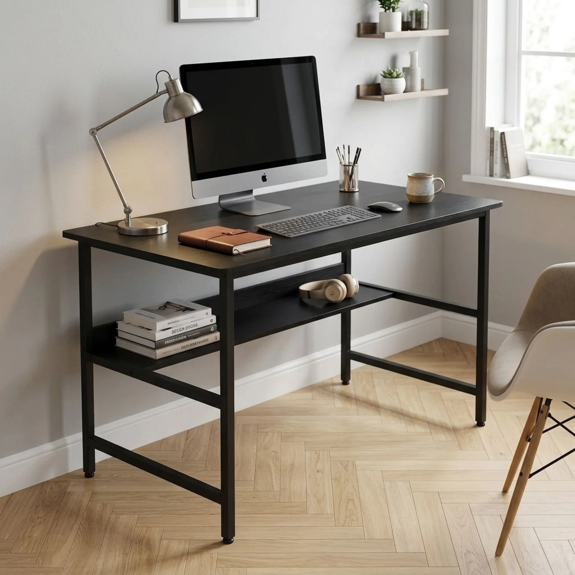 Carter 120cm Computer Desk - Black - Image 3