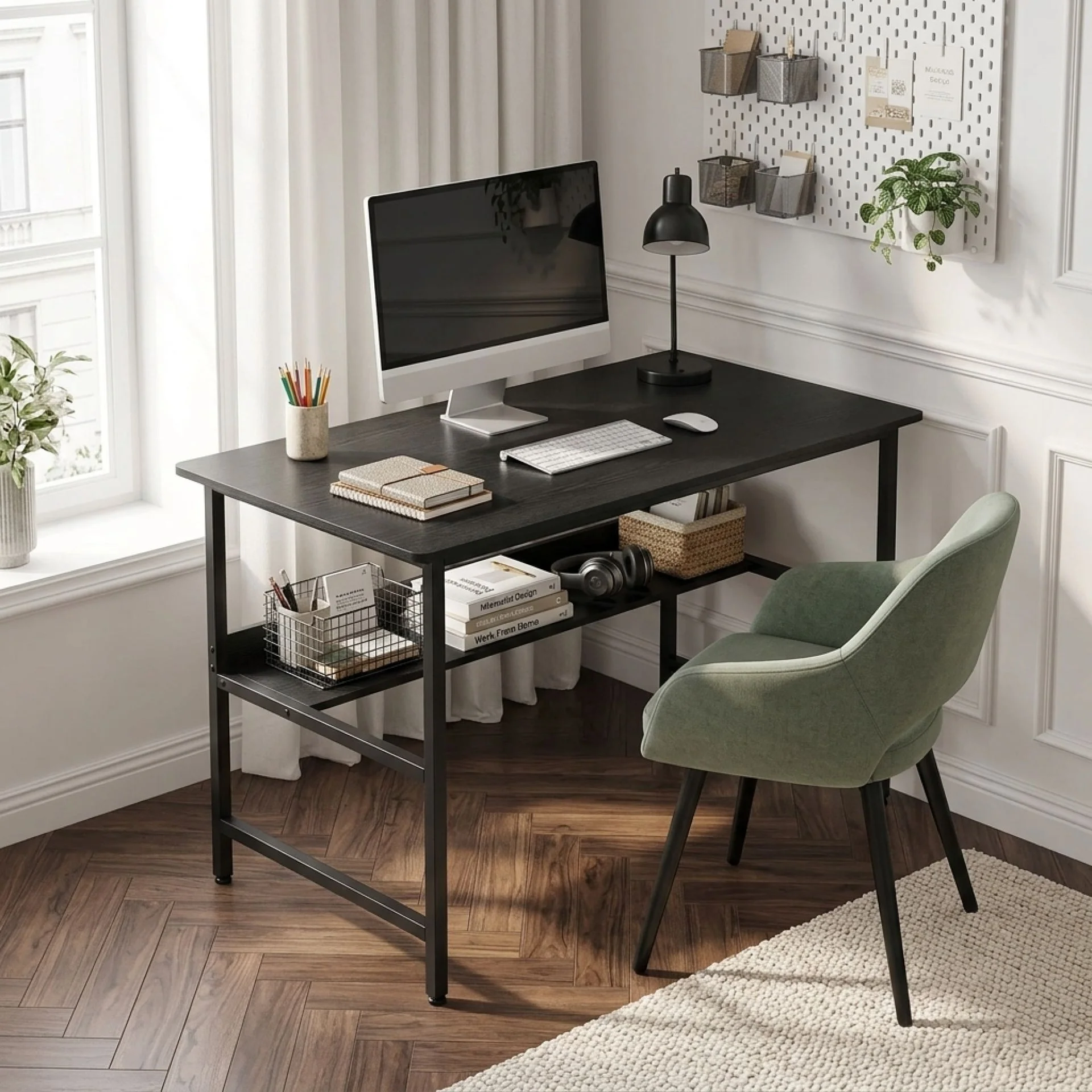 Carter 120cm Computer Desk - Black - Image 4