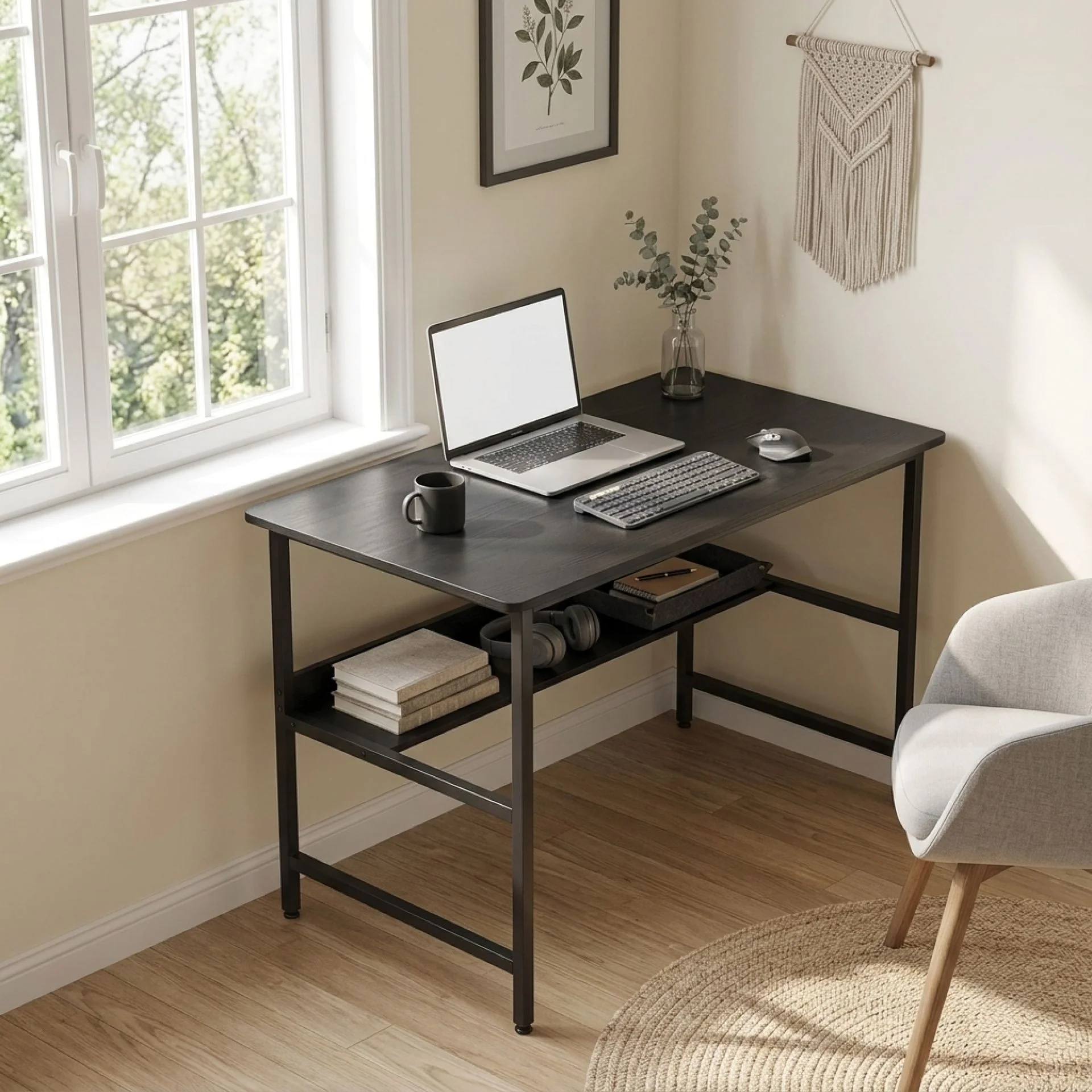 Carter 120cm Computer Desk - Black - Image 5