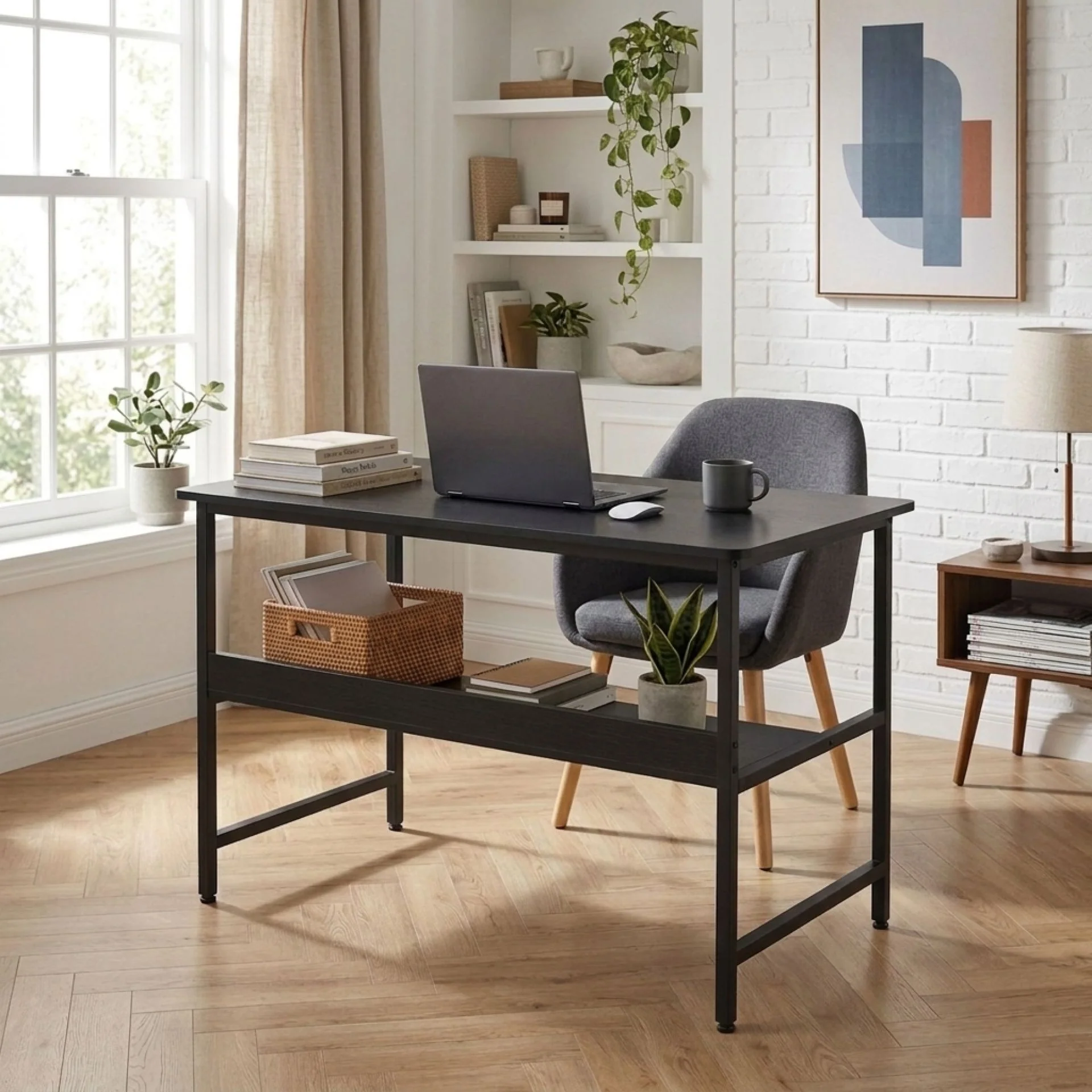 Carter 120cm Computer Desk - Black - Image 6