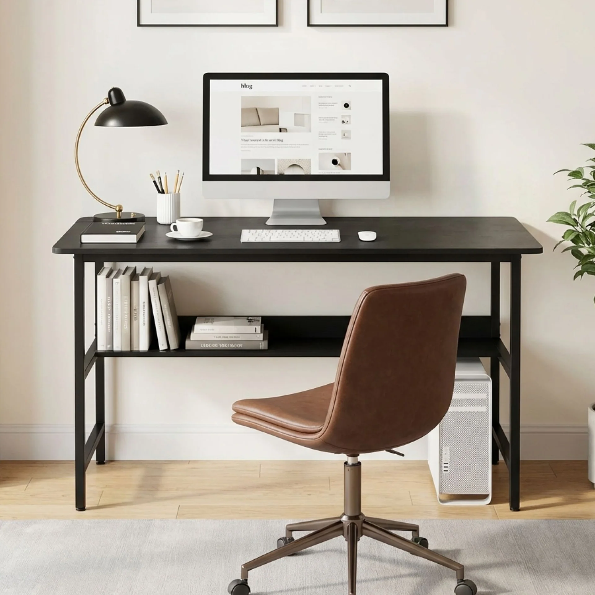 Carter 120cm Computer Desk - Black - Image 7