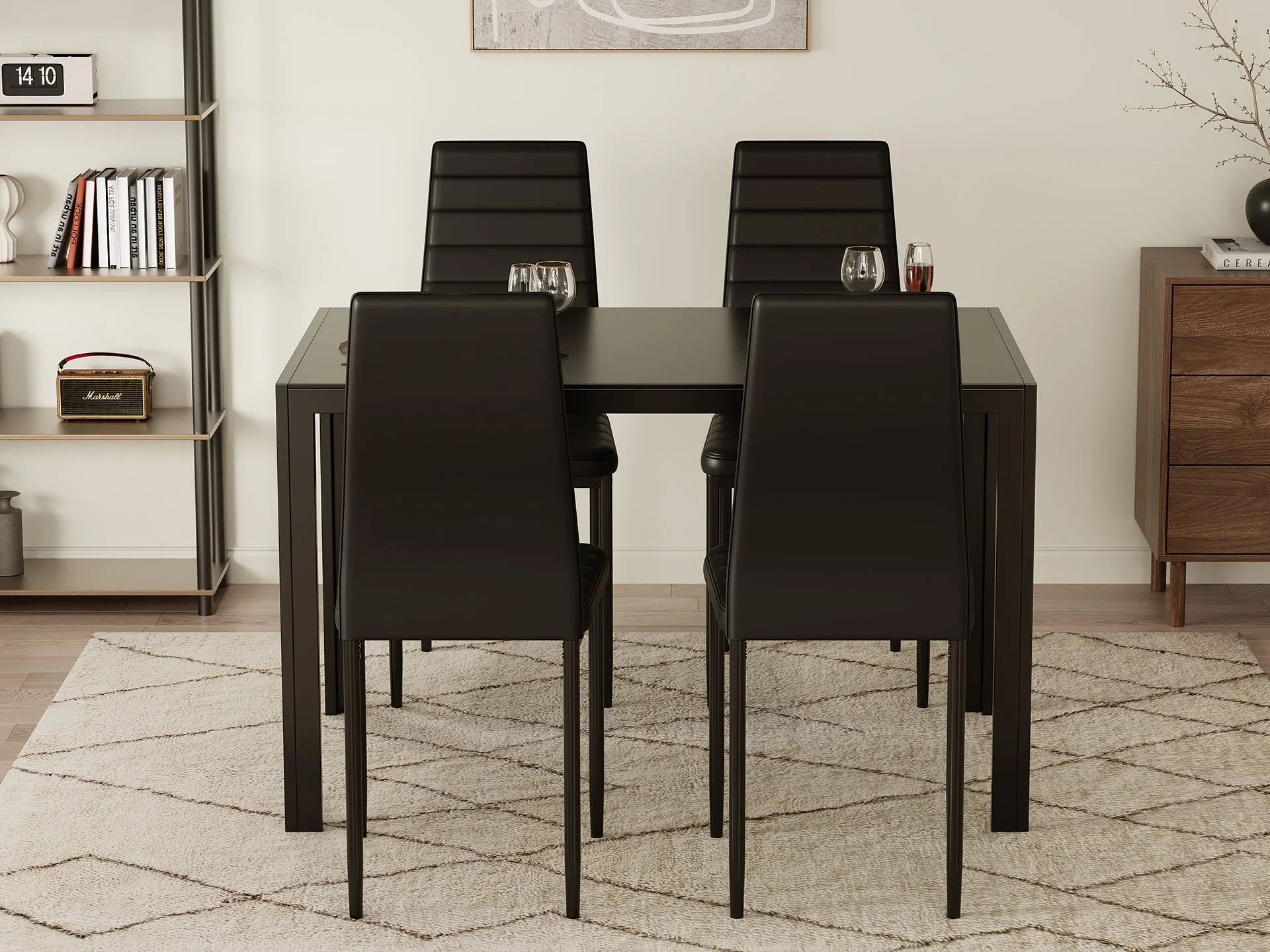 Casey 5 Piece Dining Set - Black - Image 2