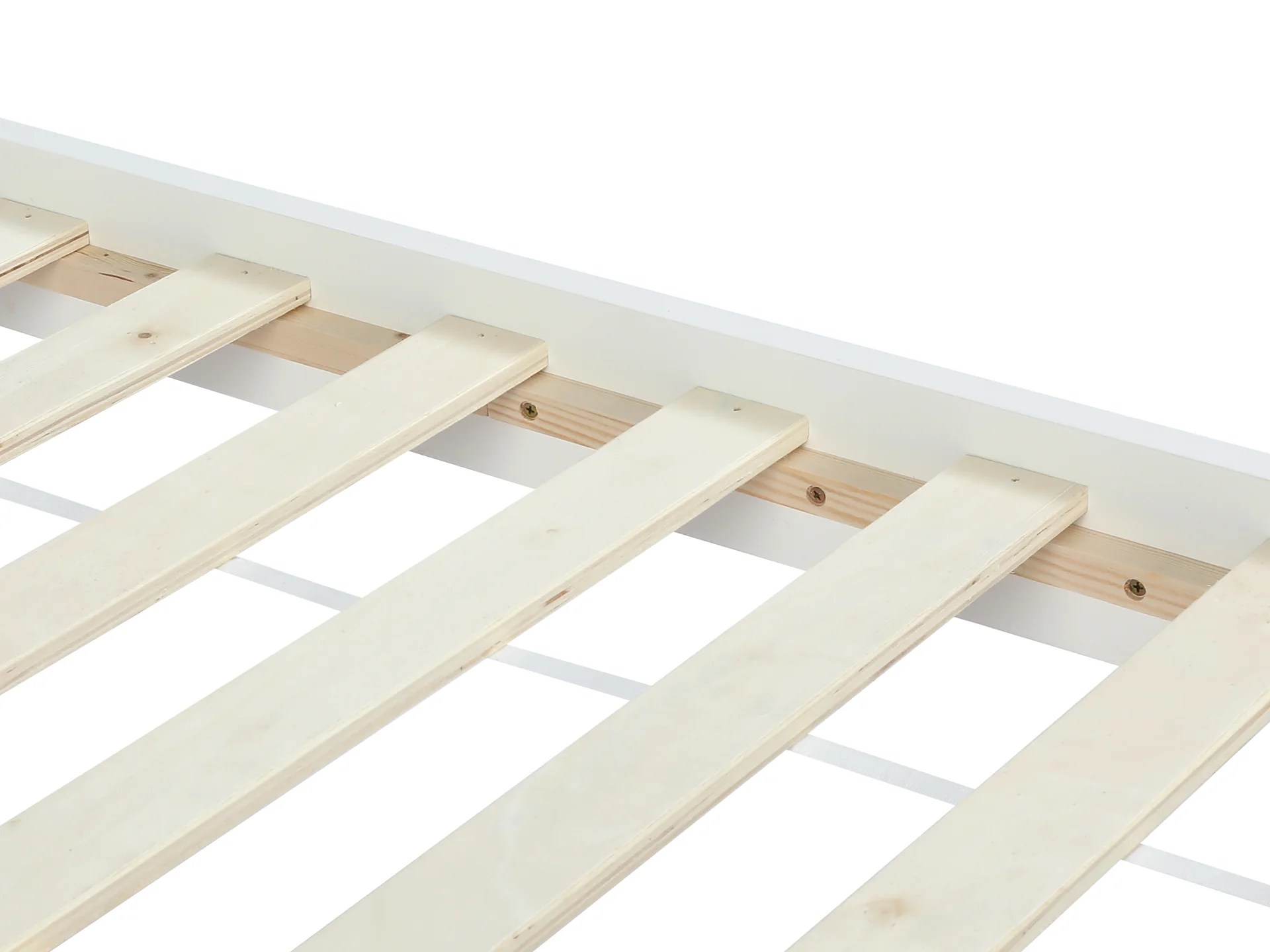 Castor Double Wooden Bed Frame - White - Image 5