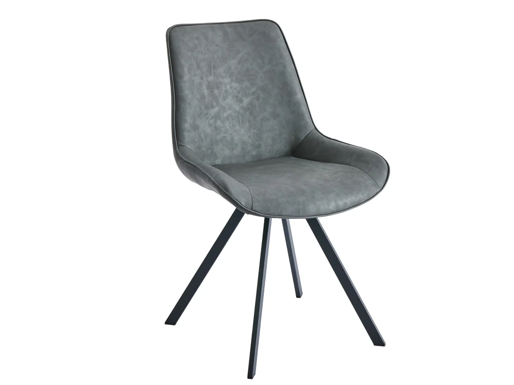 CECILIA 4PCS PU Leather Dining Chair - DARK GREY - Image 9