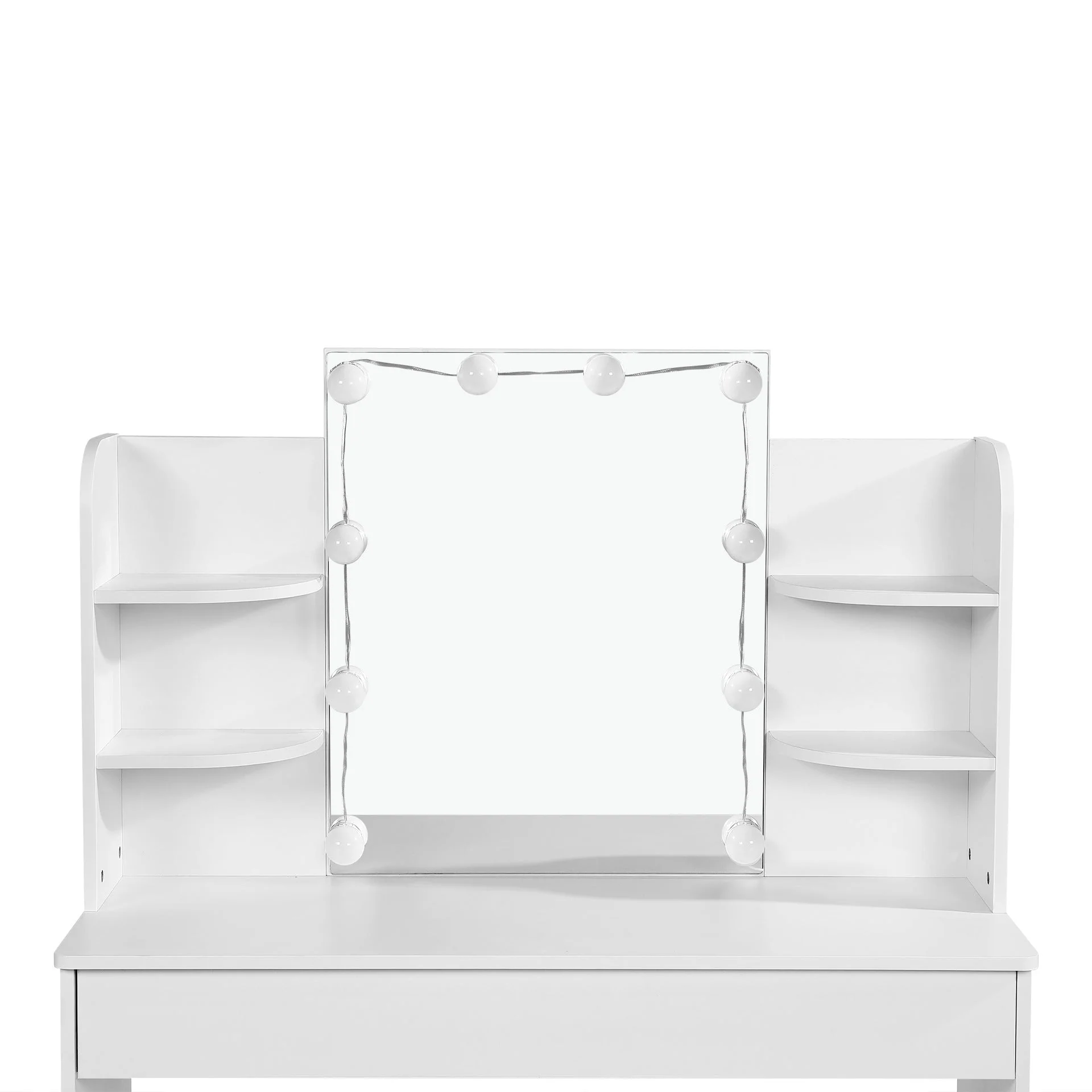Celosia 2 Piece Dressing Table with Mirror & Stool Set - White - Image 12