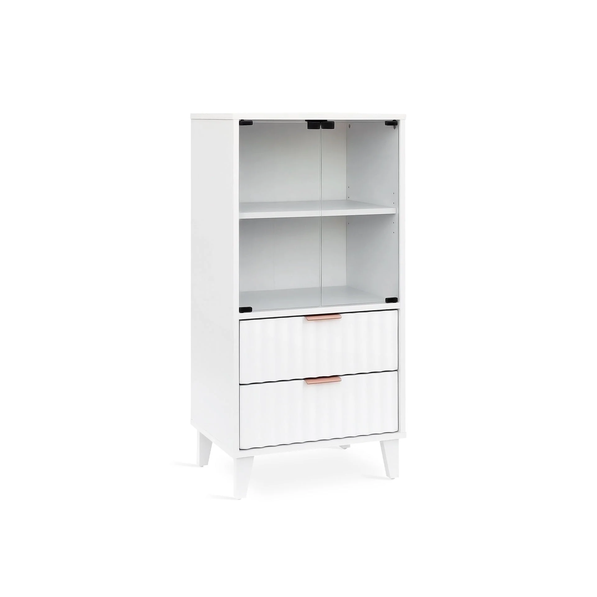 Charlie Display Cabinet with Drawer - White - Image 4
