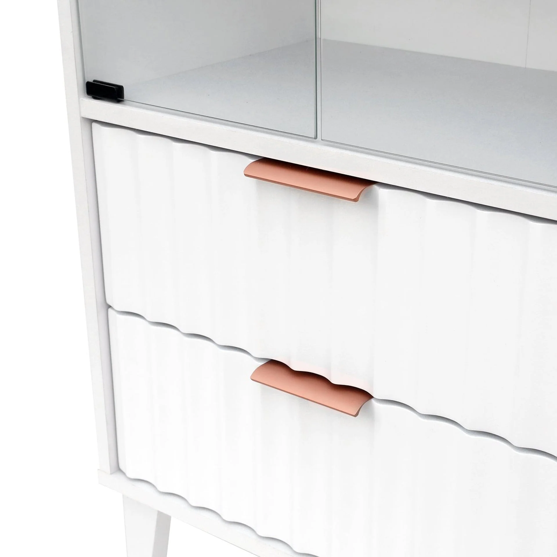 Charlie Display Cabinet with Drawer - White - Image 7